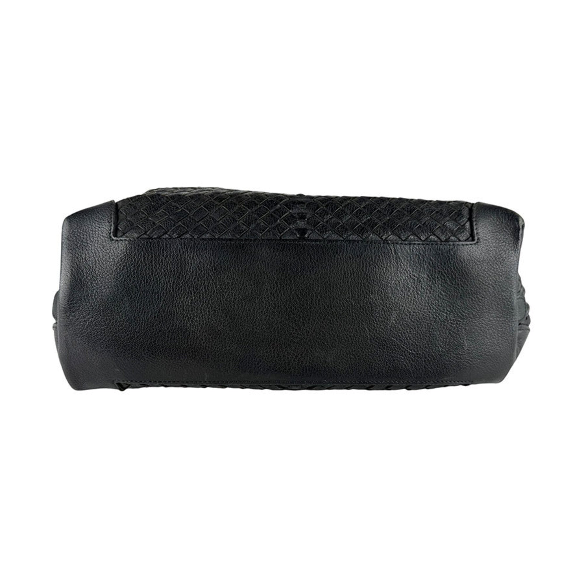 Bottega Veneta Black Intrecciato Handbag Shoulder Bag (Pre-Owned)