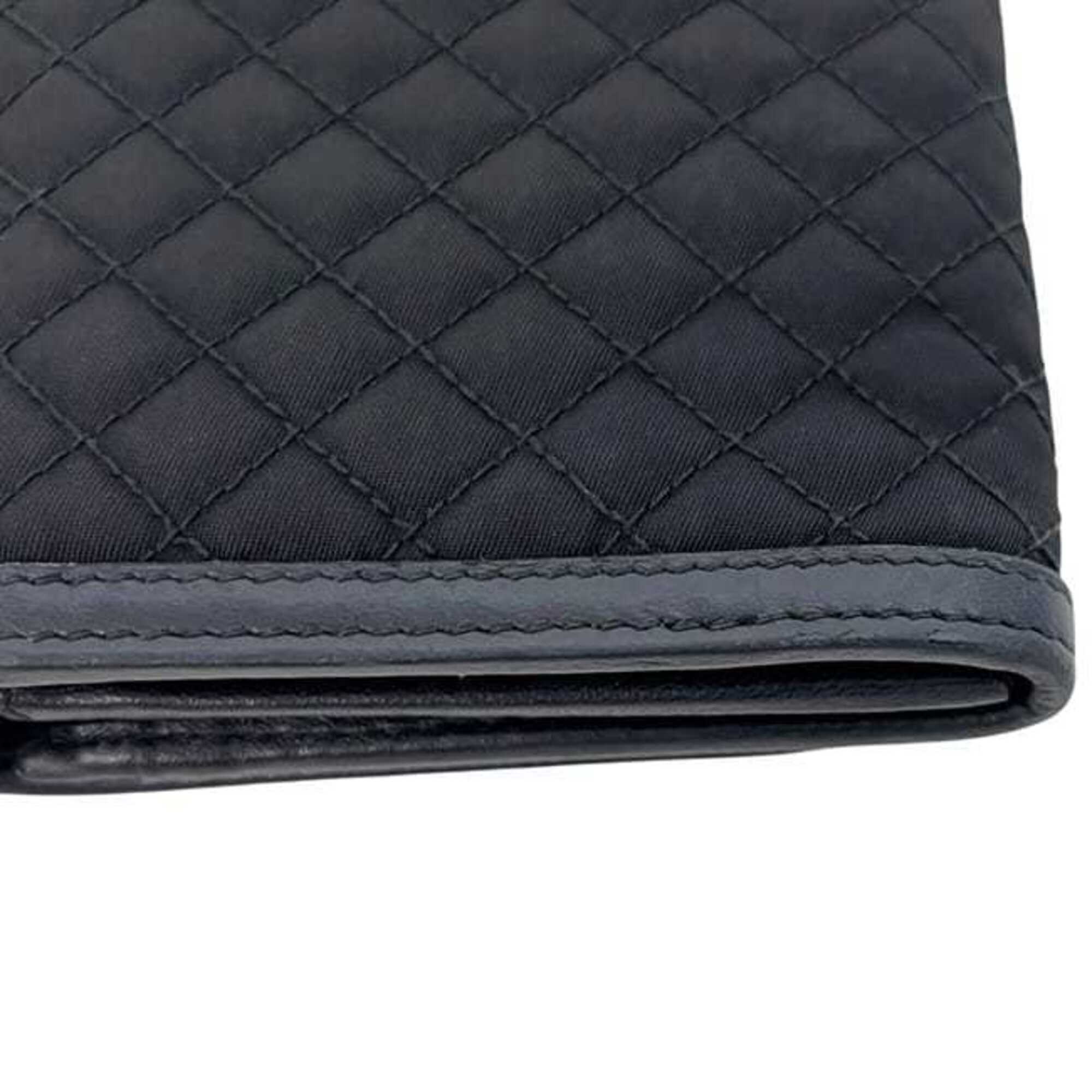 Prada Black Nero Nylon Leather Quilting Chain/Shoulder Wallet (Pre-Owned)