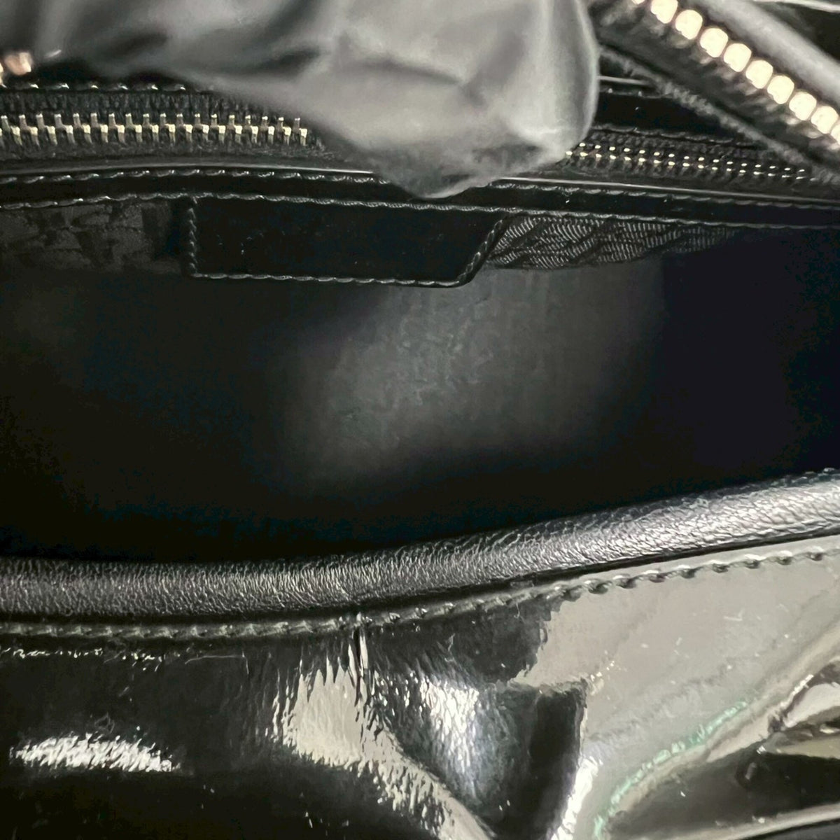 Christian Dior Black Patent Leather Handbag Shoulder Bag (Pre-Owned)