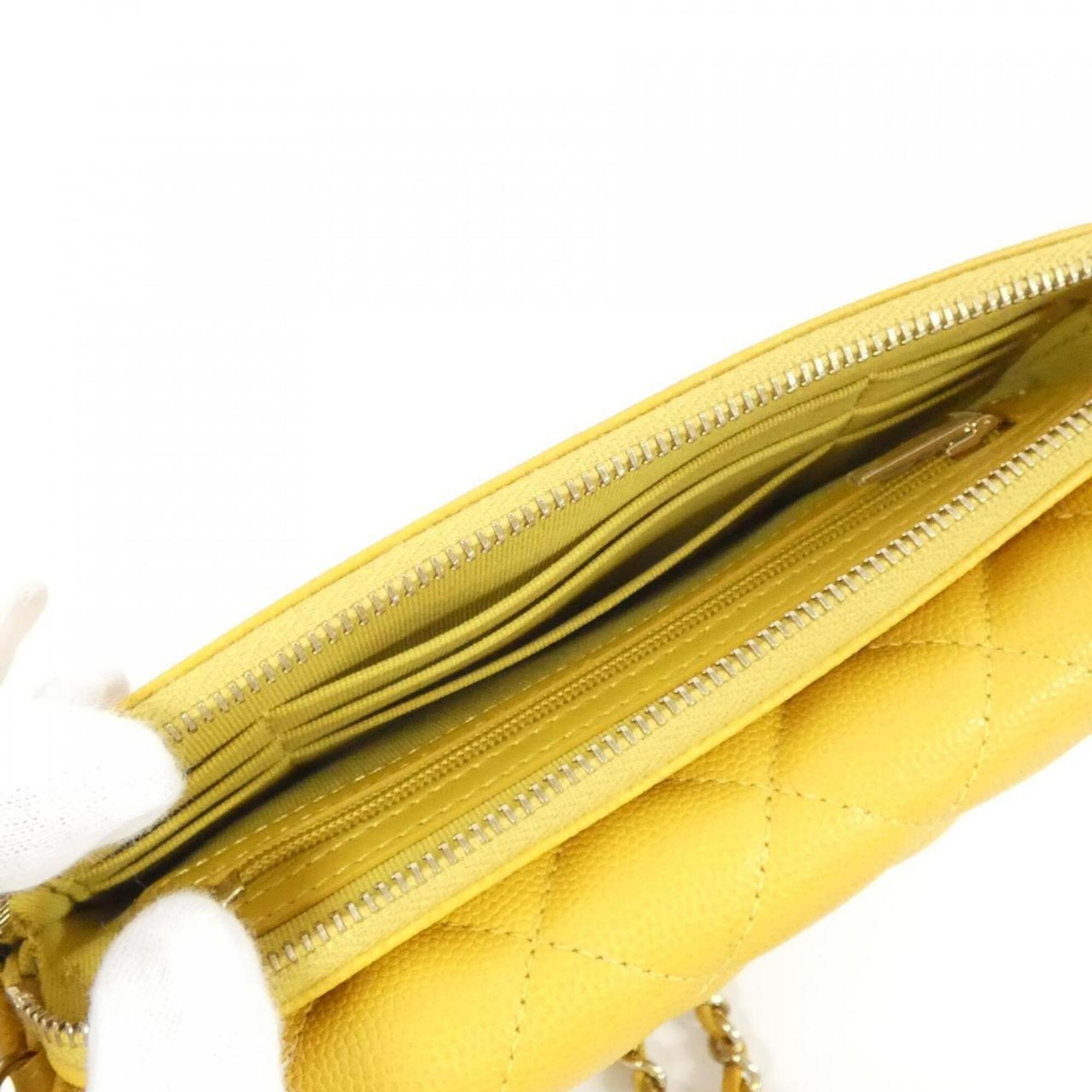 Chanel Yellow Grained Calfskin Phone Wallet (Pre-Owned)