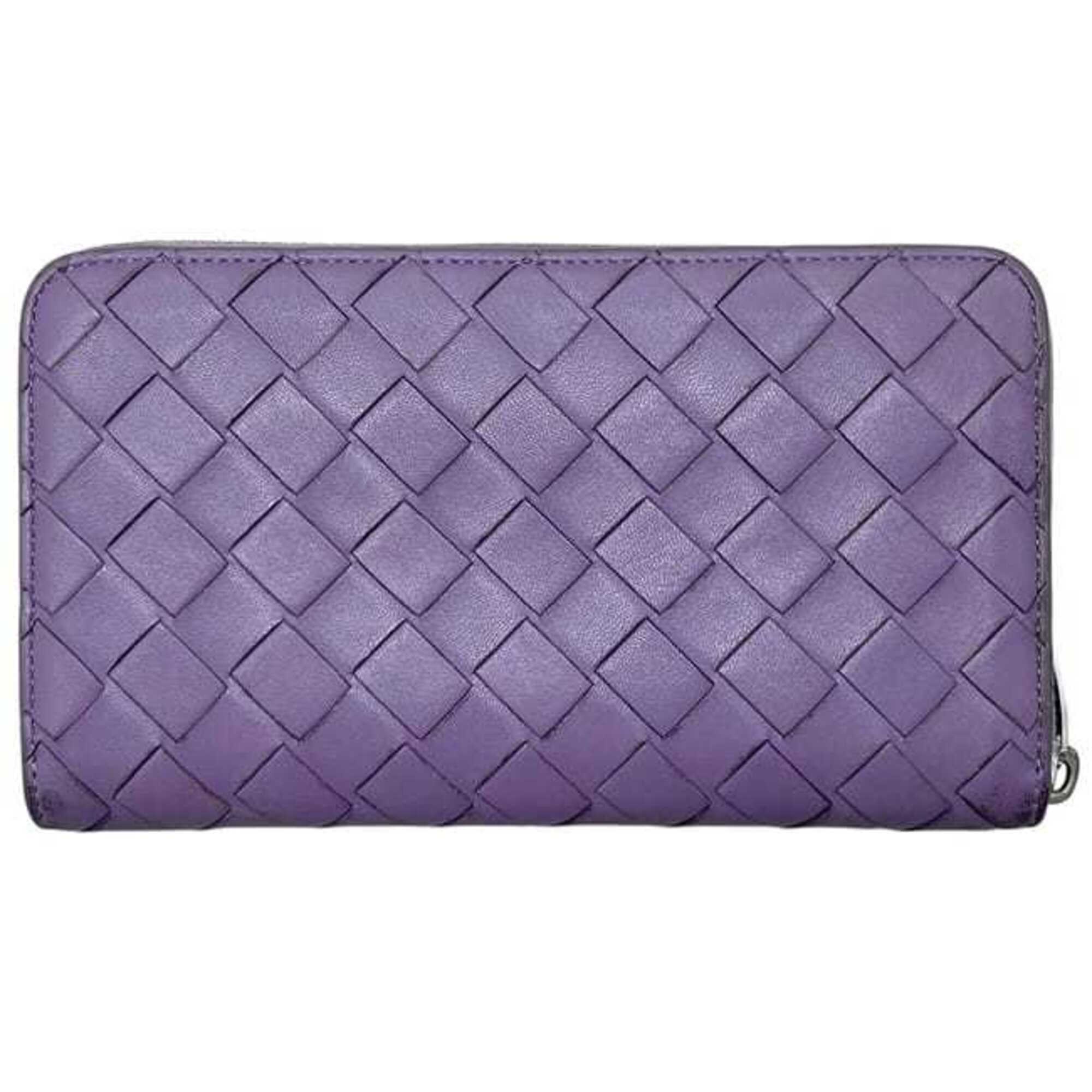 Bottega Veneta Purple Intrecciato Long Wallet (Bi-Fold) (Pre-Owned)