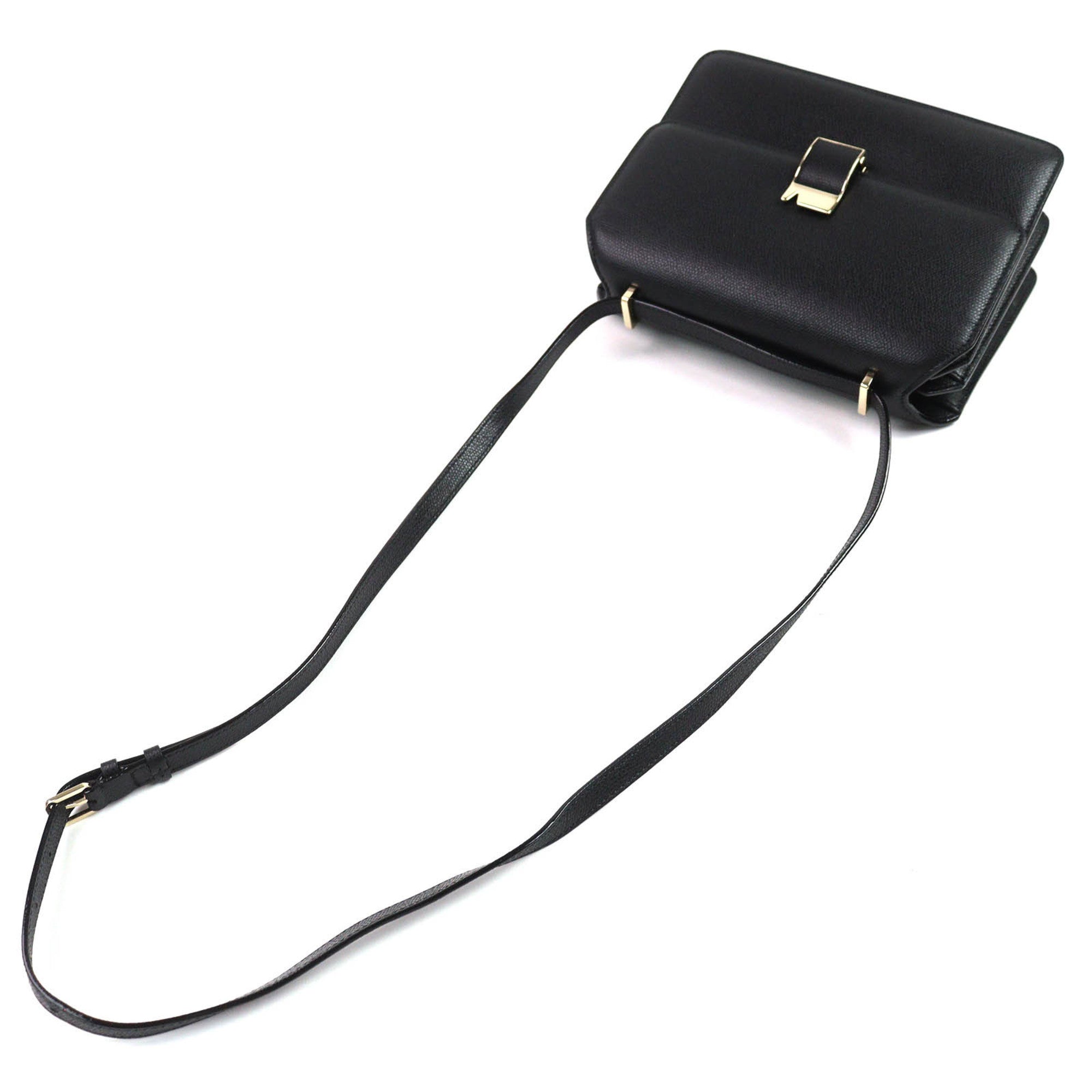 Valextra Black Leather Shoulder Bag (Pre-Owned)