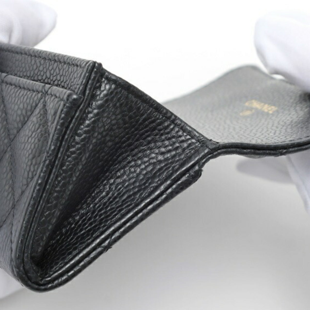 Chanel Matelasse Black Grained Calfskin Coin Purse/Coin Case (Pre-Owned)