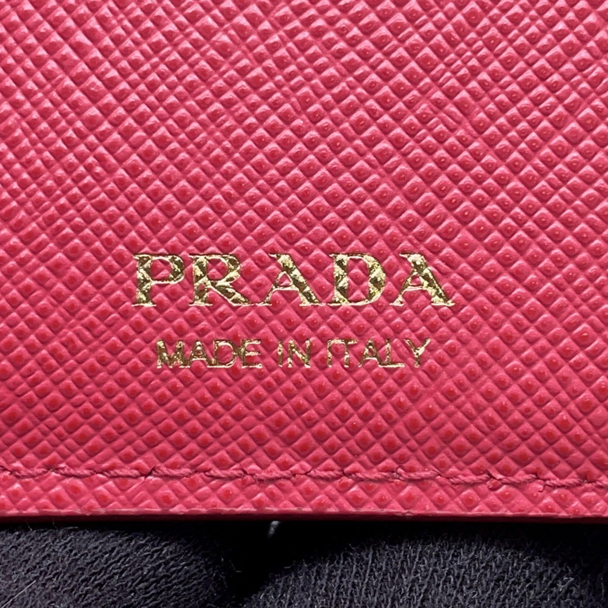 Prada Saffiano Pink Leather Wallet (Tri-Fold) (Pre-Owned)