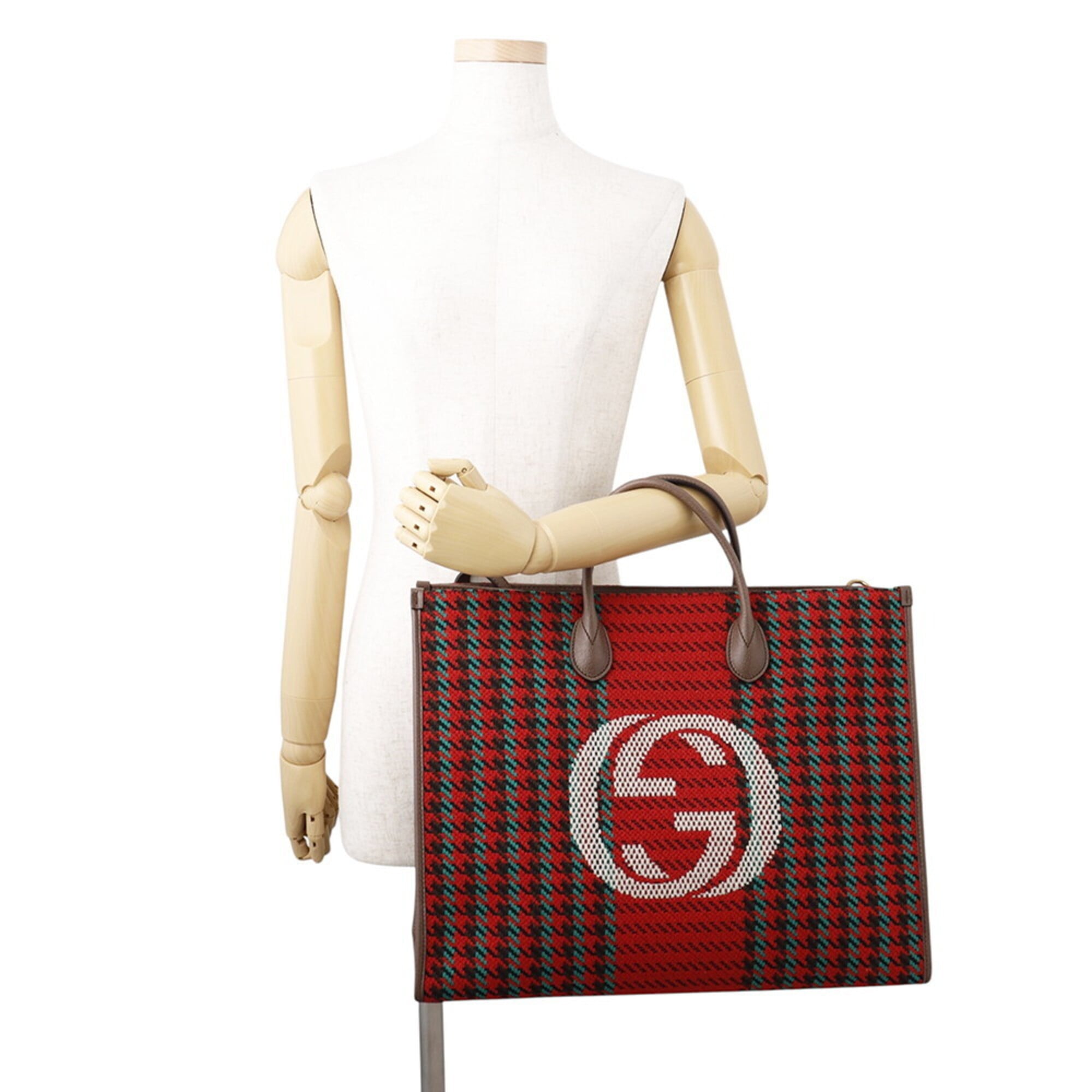 Gucci Multi-Color Red Color Canvas Leather Handbag (Pre-Owned)