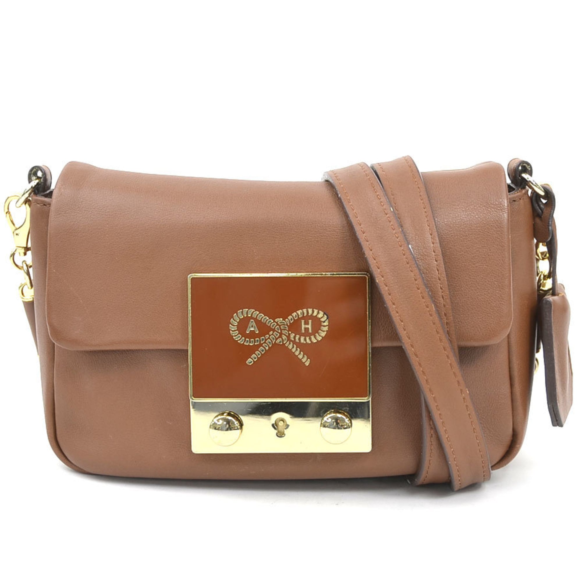 Anya Hindmarch Brown Leather Shoulder Bag (Pre-Owned)