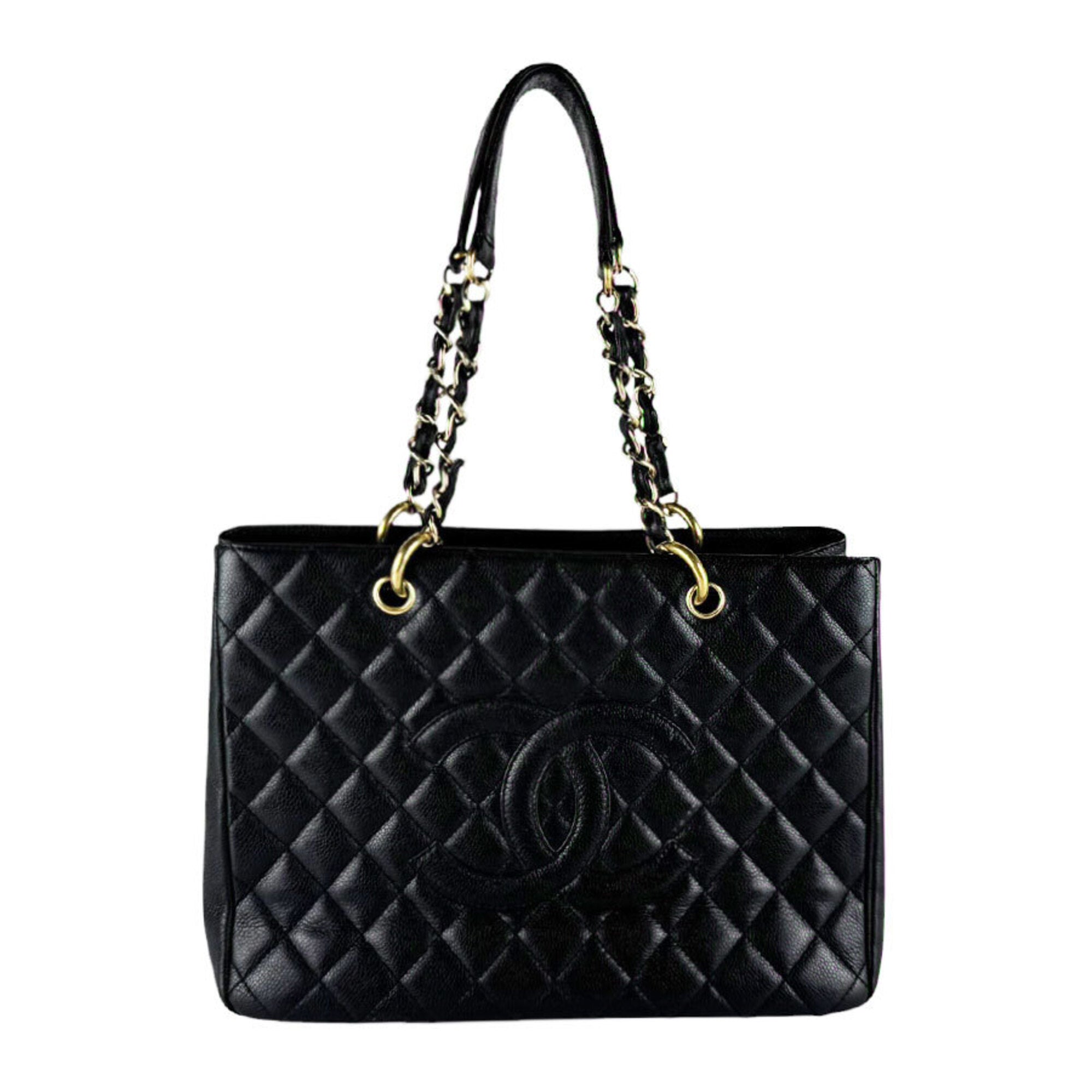 Chanel Black Grained Calfskin Tote Bag (Pre-Owned)