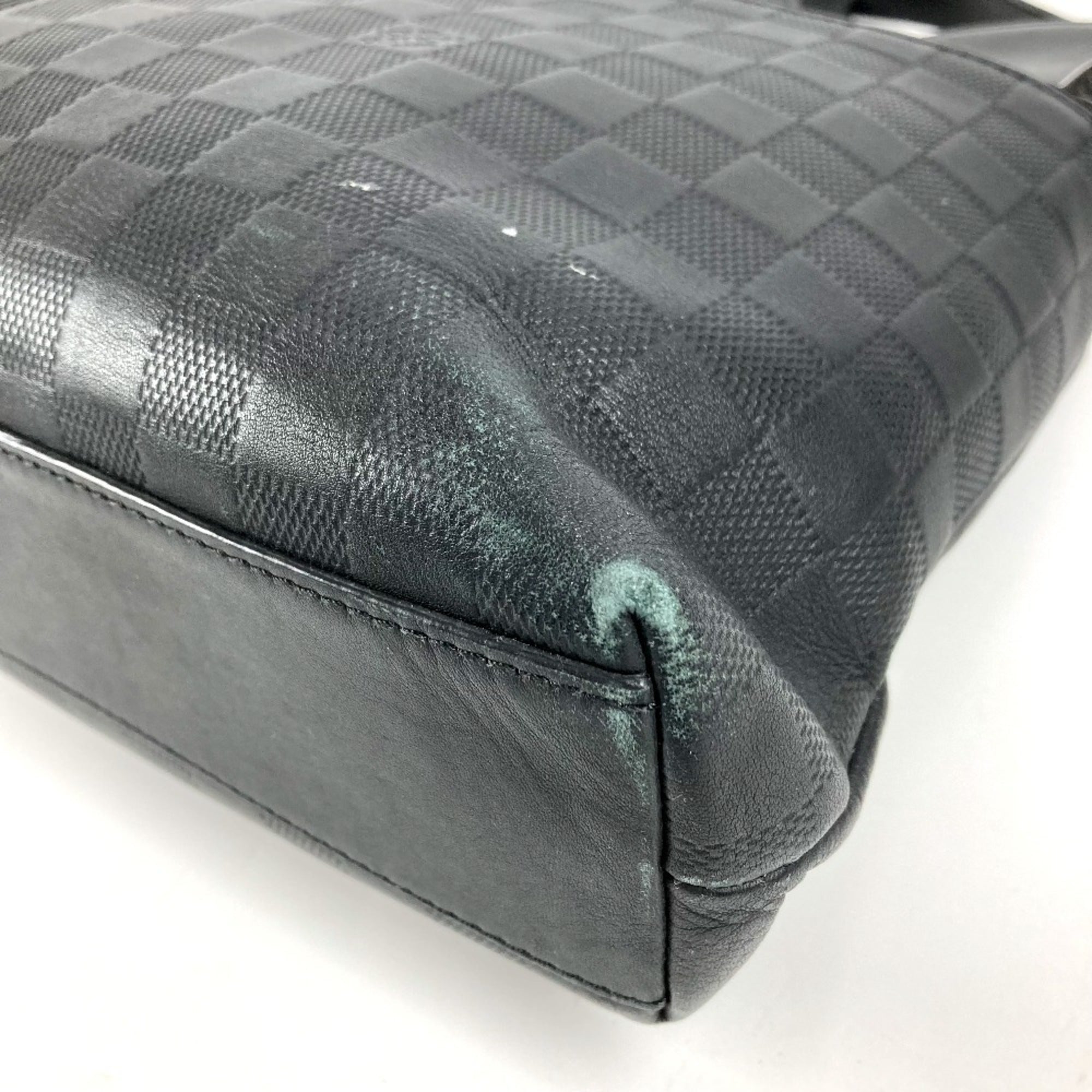 Louis Vuitton Black Onyx Damier Infini Leather Briefcase Handbag Shoulder Bag Tote Bag (Pre-Owned)