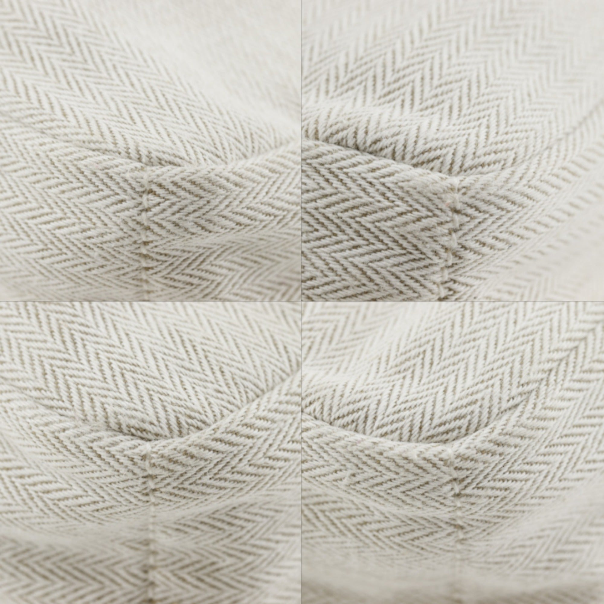 Hermes Beige Toile Chevron Pouch (Pre-Owned)