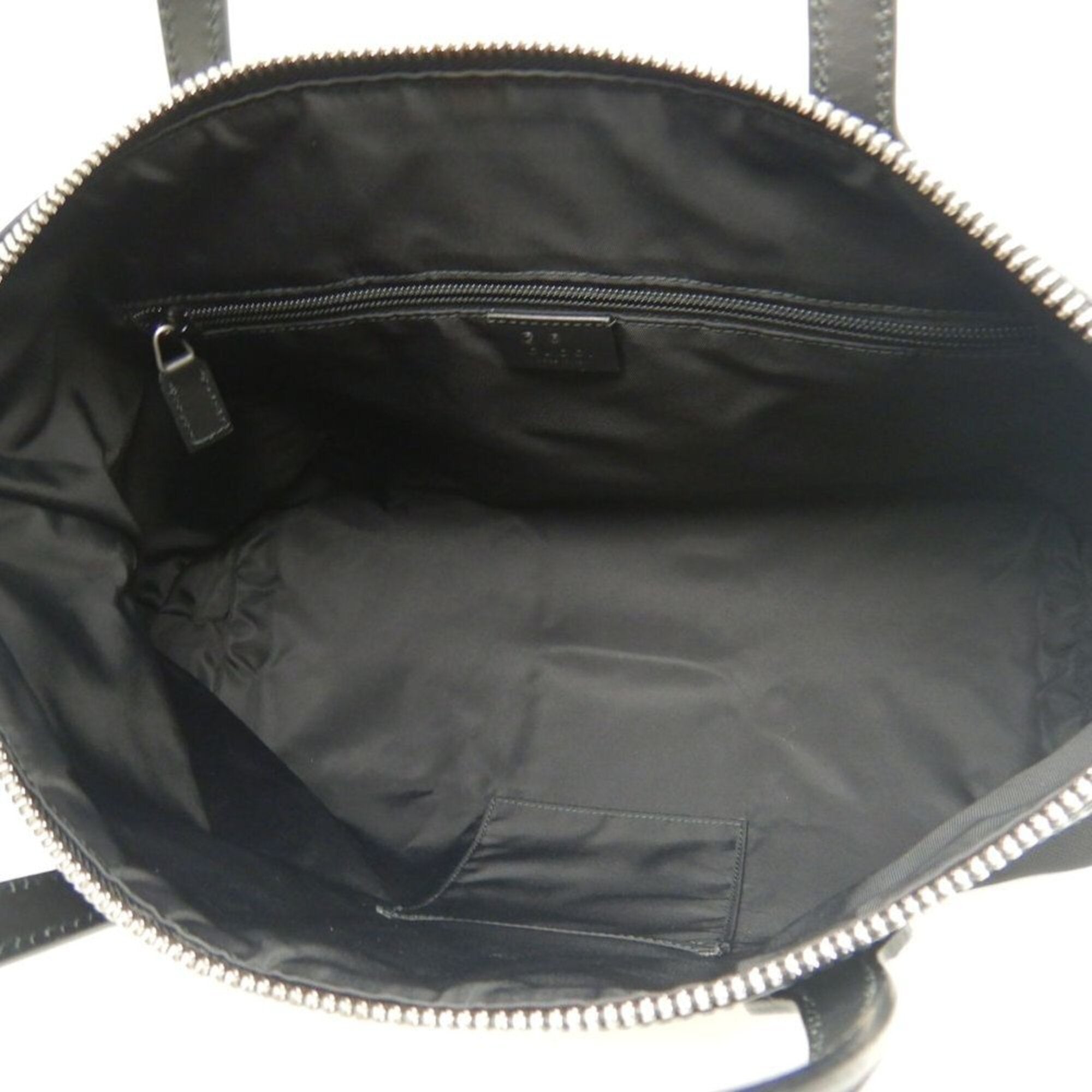 Gucci Black Canvas Leather Tote Bag (Pre-Owned)