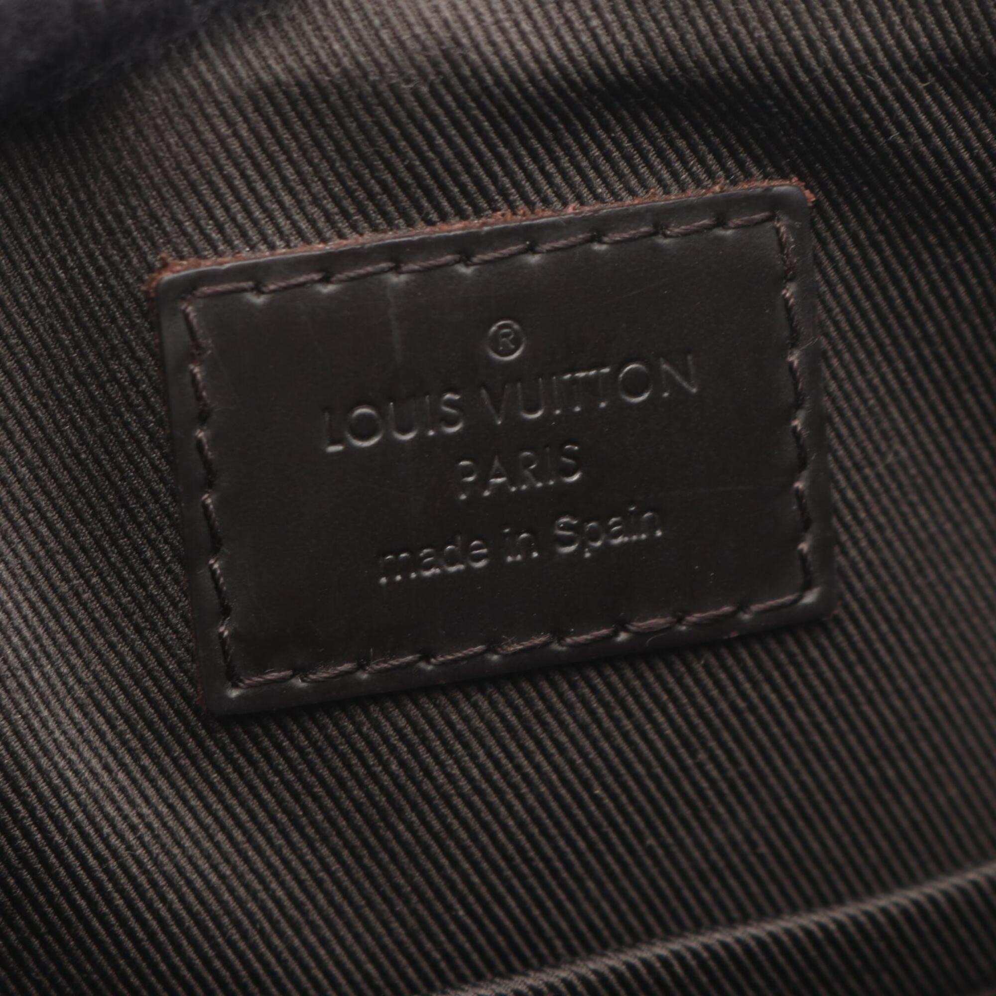 Louis Vuitton Black Brown Damier Canvas Coated Canvas Leather Handbag Shoulder Bag (Pre-Owned)