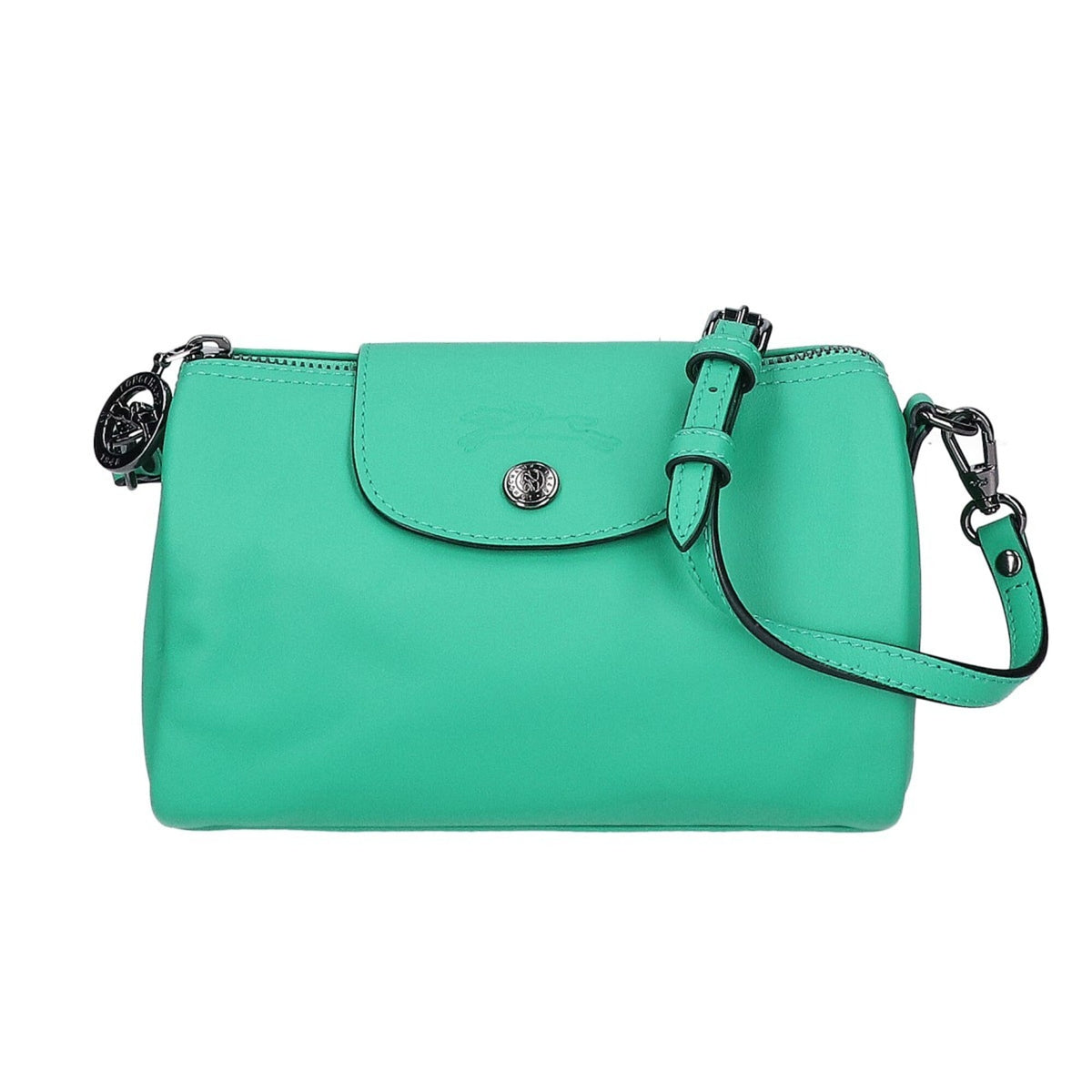 Longchamp Green Leather Crossbody Bag Shoulder Bag (Pre-Owned)