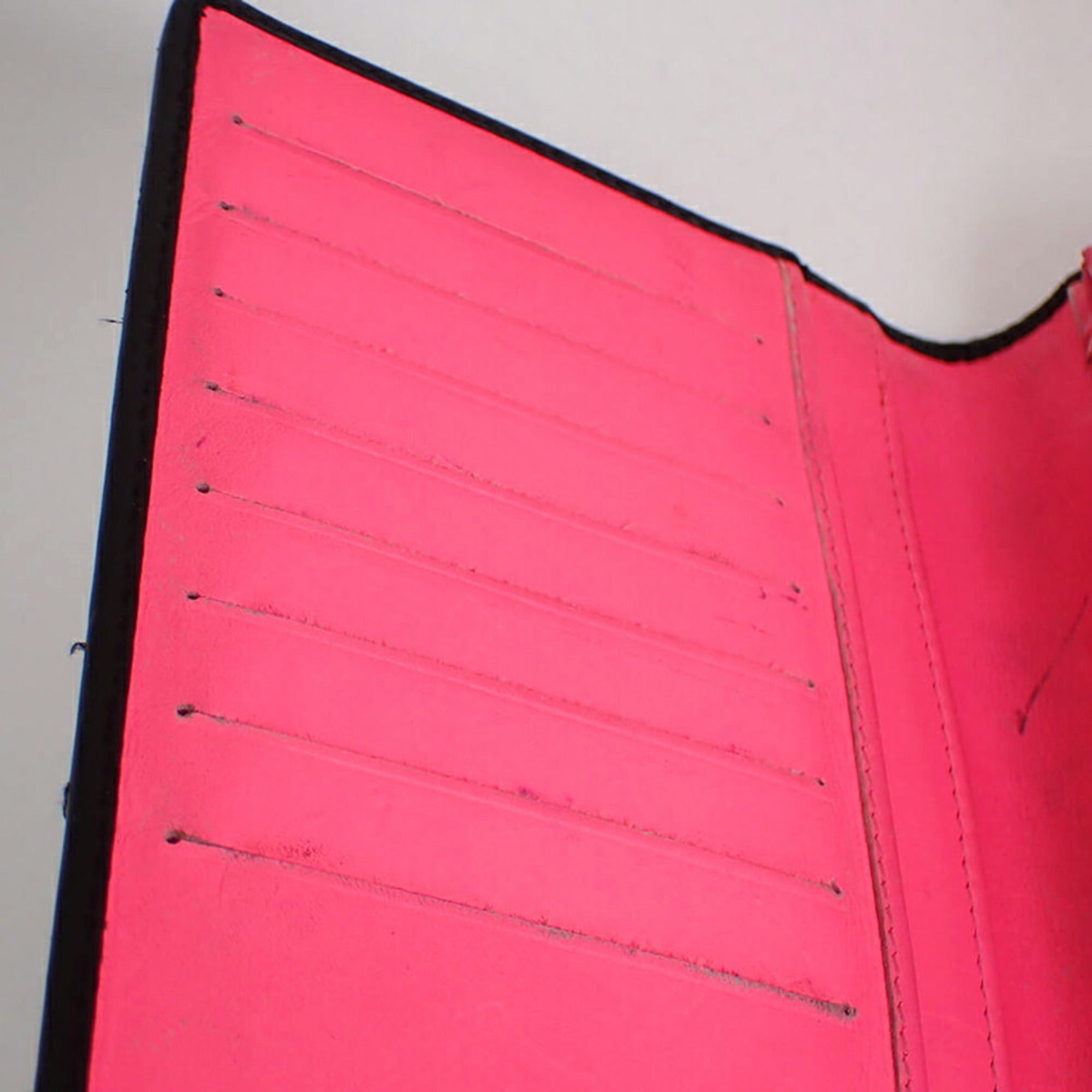 Chanel Black Pink Cambon Ligne Long Wallet (Bi-Fold) (Pre-Owned)