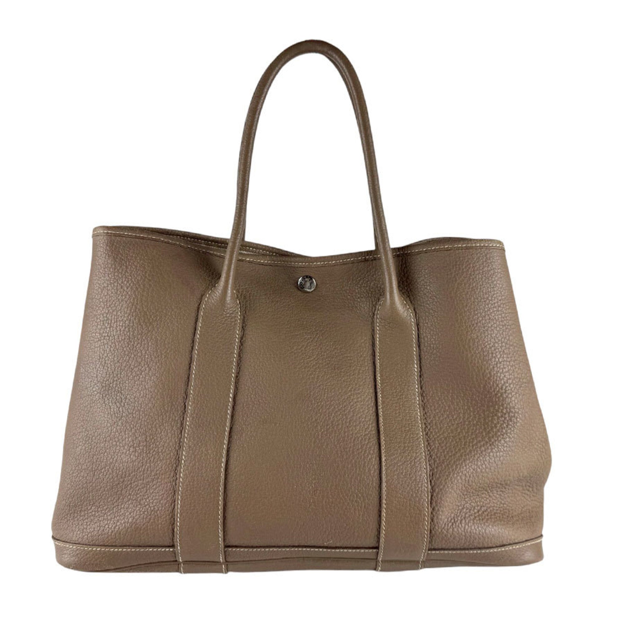 Hermes Etoupe Gray Negonda Leather Handbag (Pre-Owned)