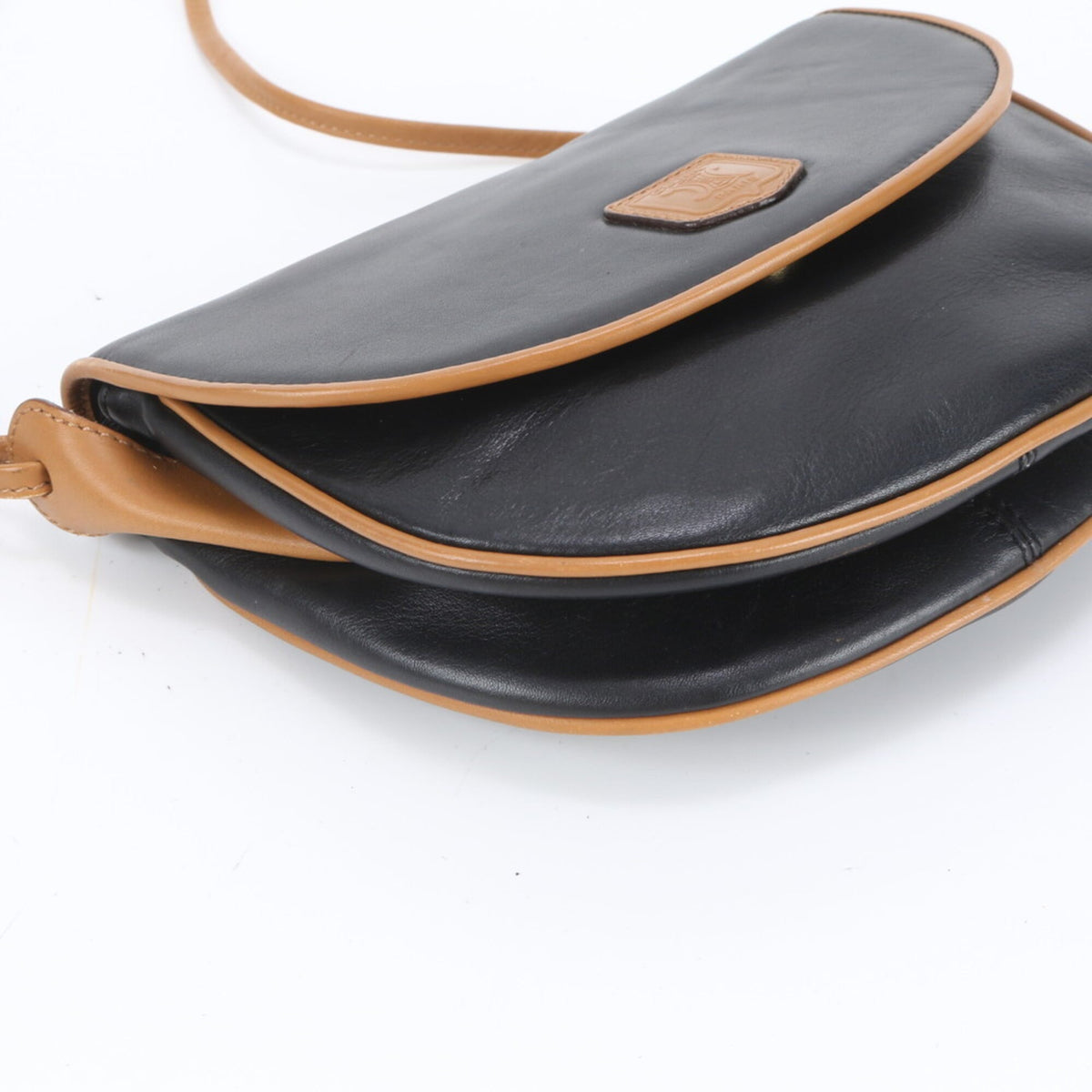 Celine Black Brown Leather Crossbody Bag Shoulder Bag (Pre-Owned)