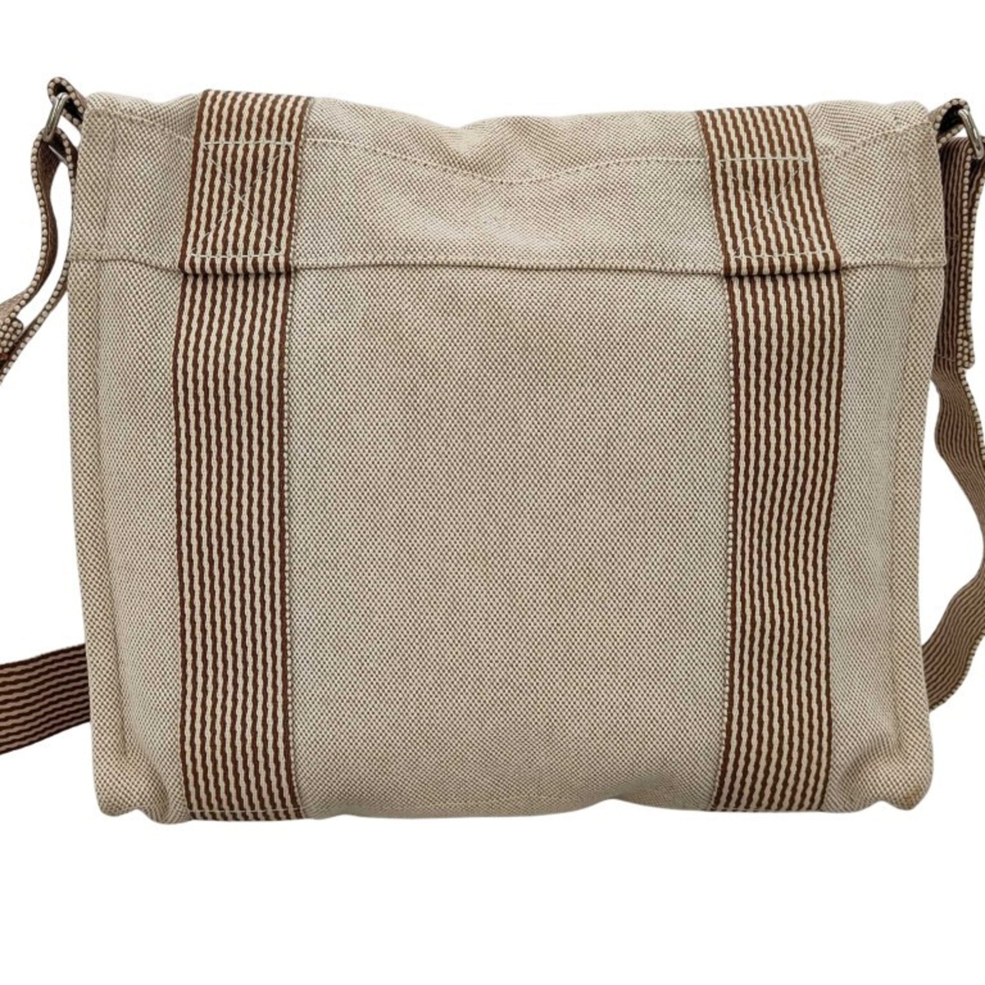 Hermes Brown Canvas Handbag Shoulder Bag Tote Bag (Pre-Owned)