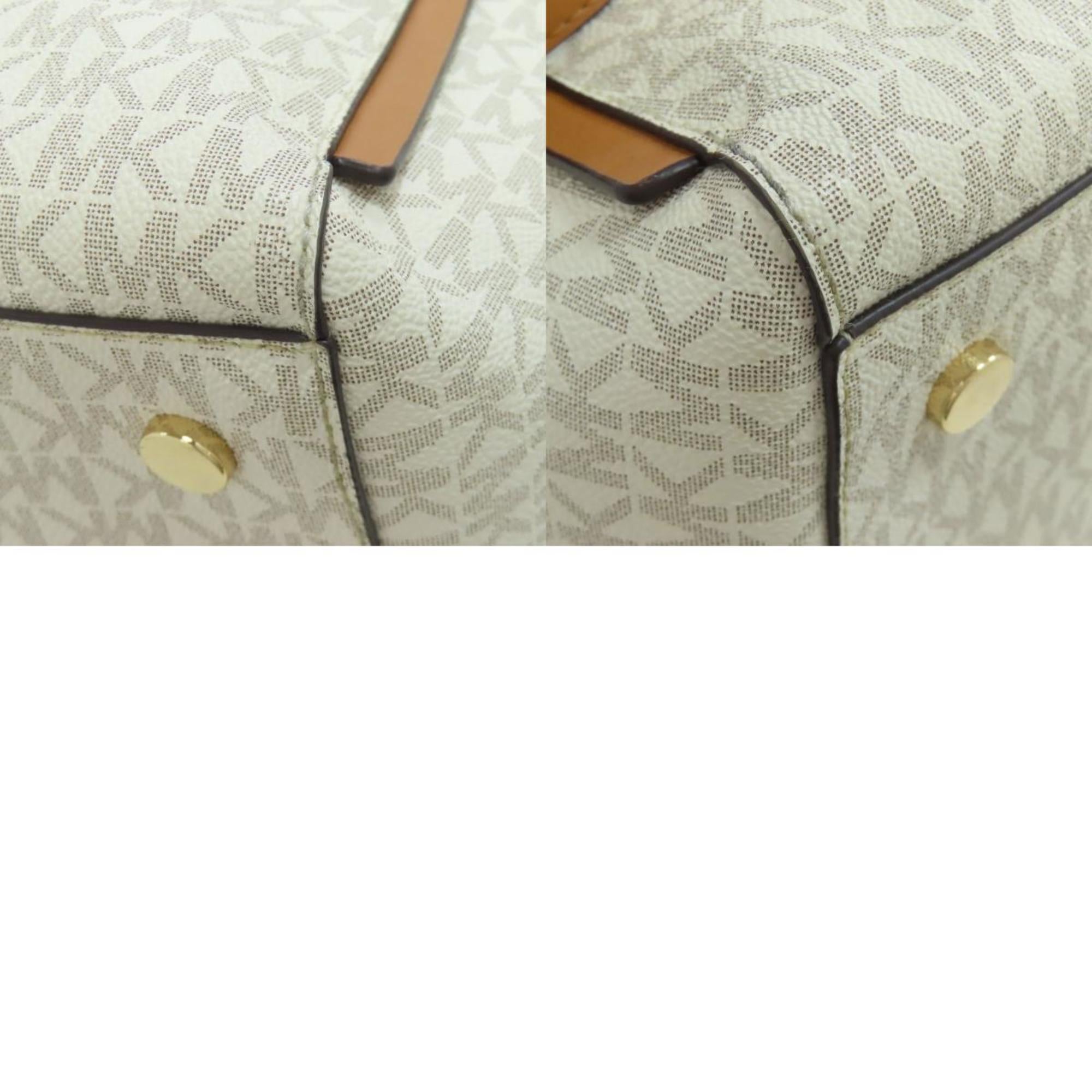 Michael Kors Brown White Pvc Tote Bag (Pre-Owned)