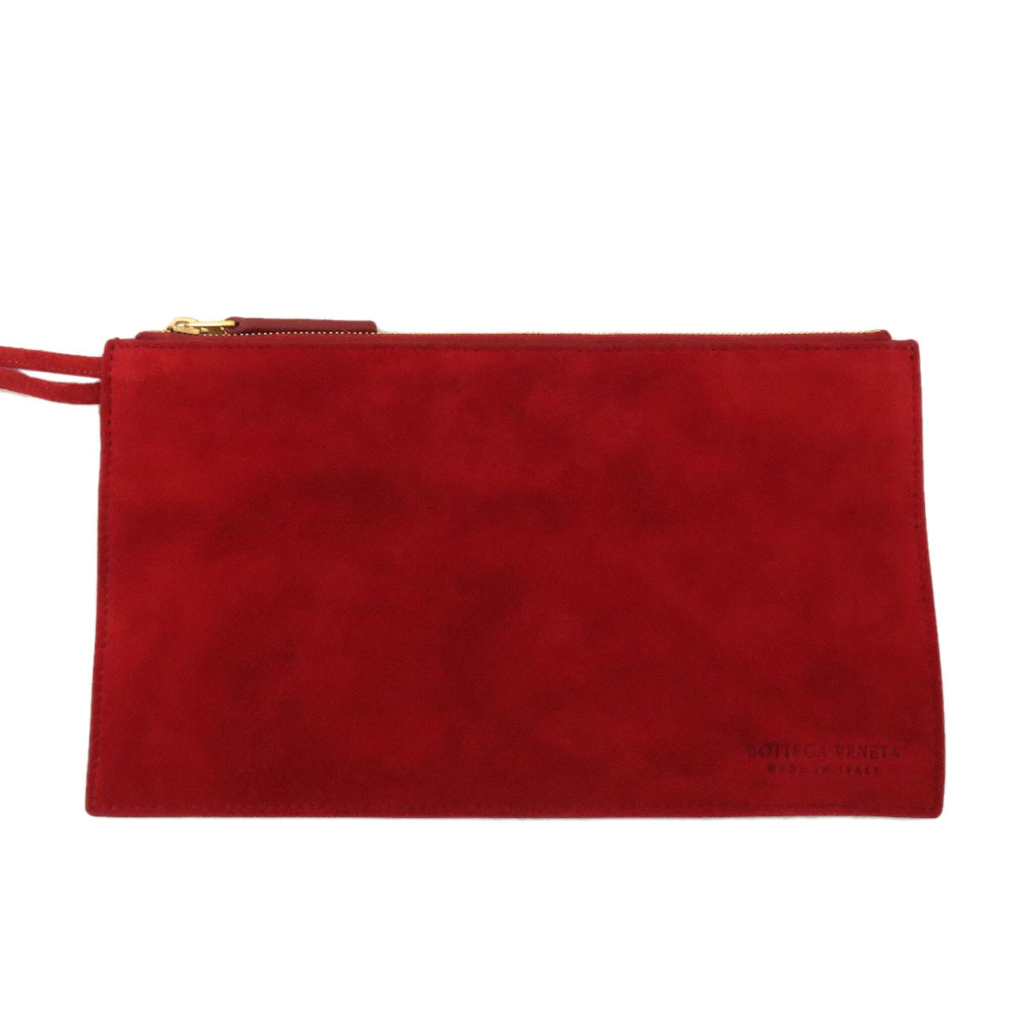 Bottega Veneta Red Color Suede Handbag (Pre-Owned)