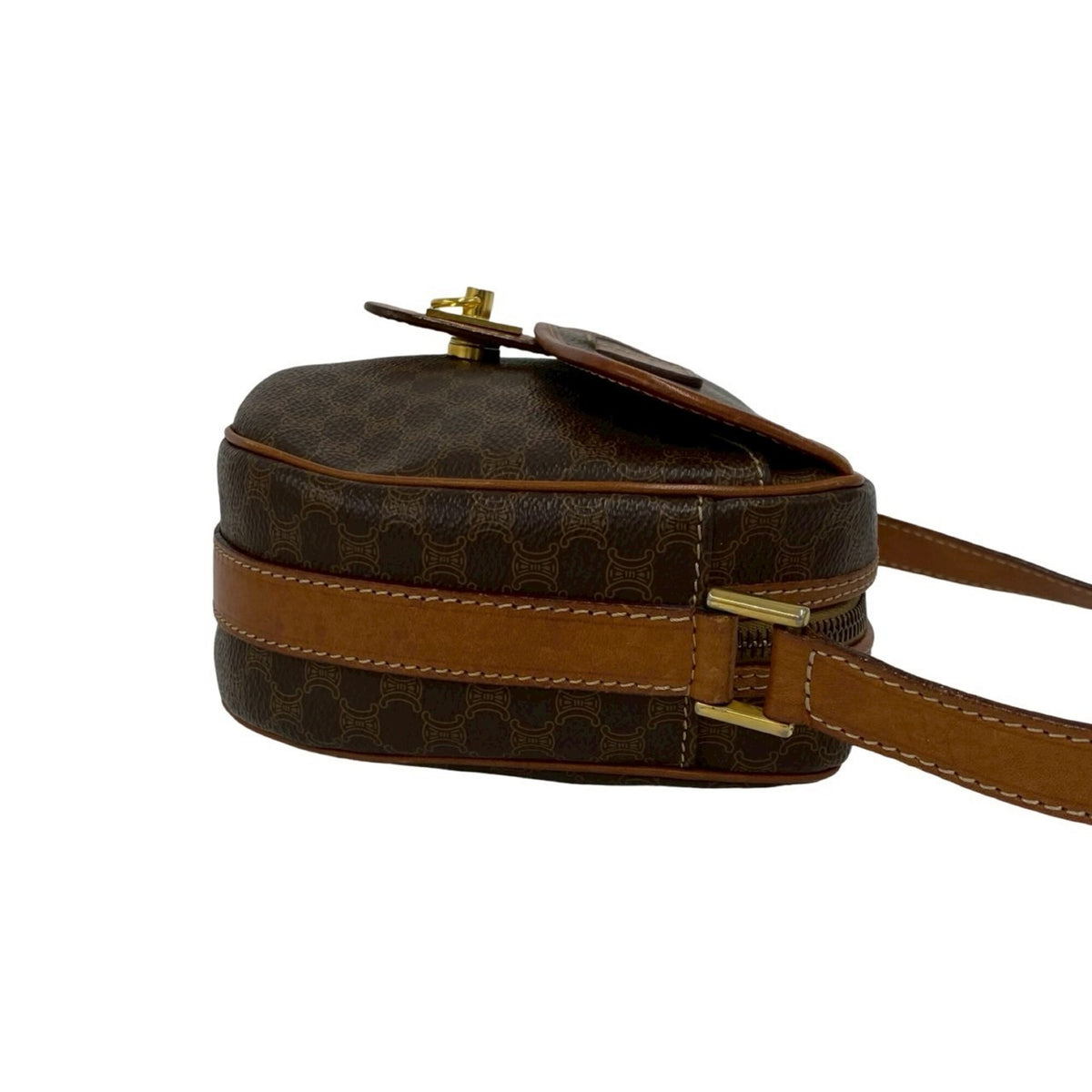 Celine Brown Leather Pvc Pochette Shoulder Bag (Pre-Owned)
