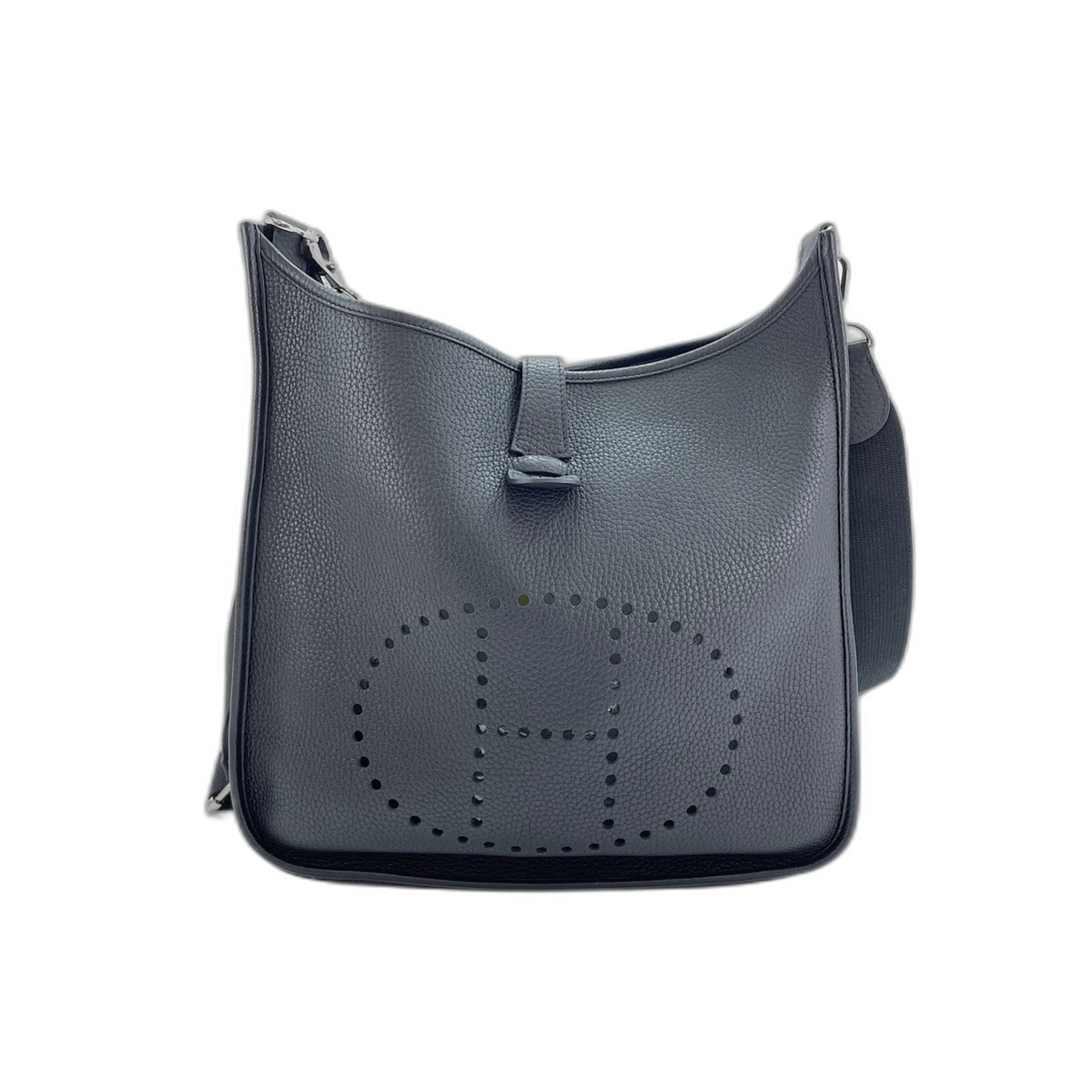 Hermes Black Taurillon Clemence Leather Shoulder Bag (Pre-Owned)