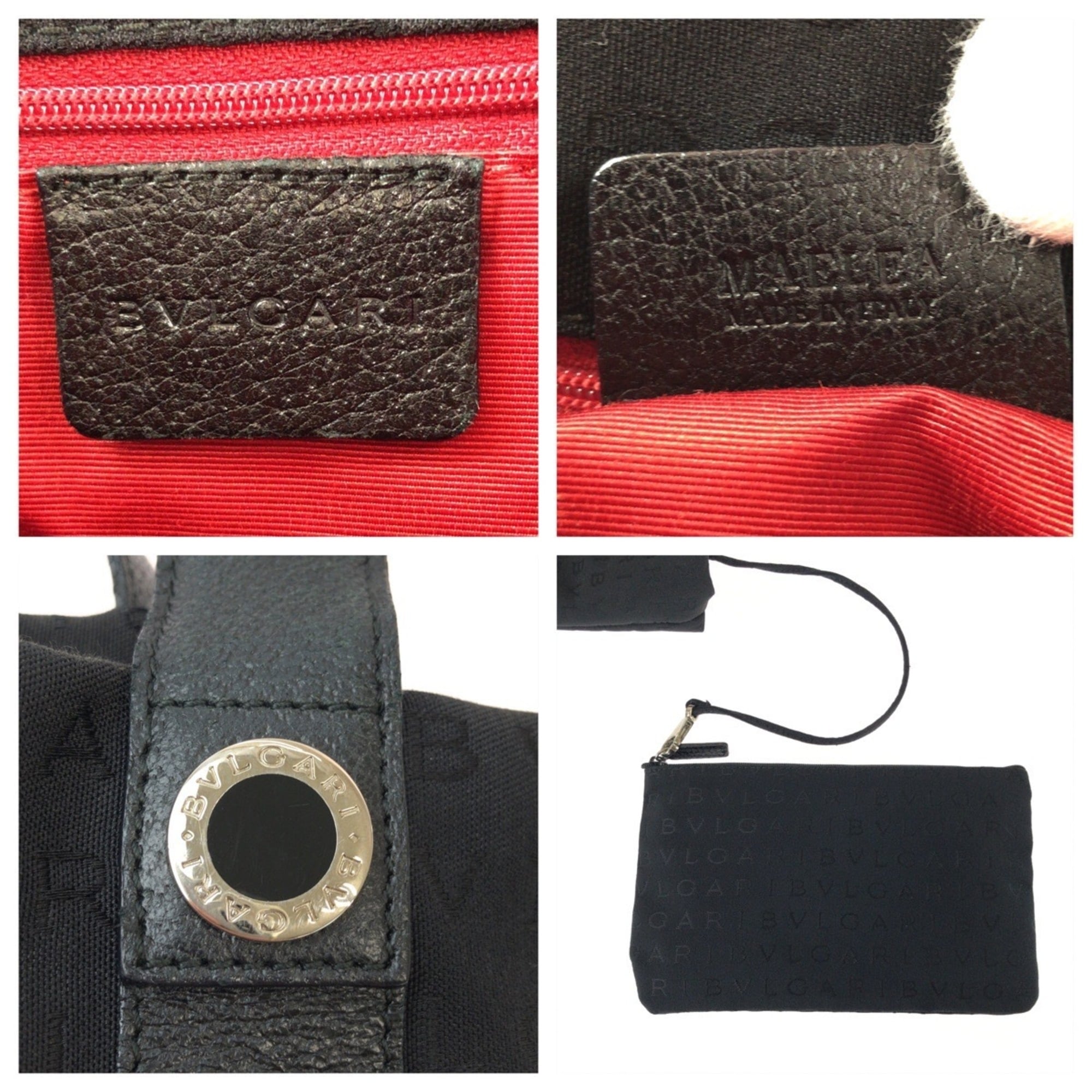 Bvlgari Black Canvas Leather Shoulder Bag Tote Bag (Pre-Owned)