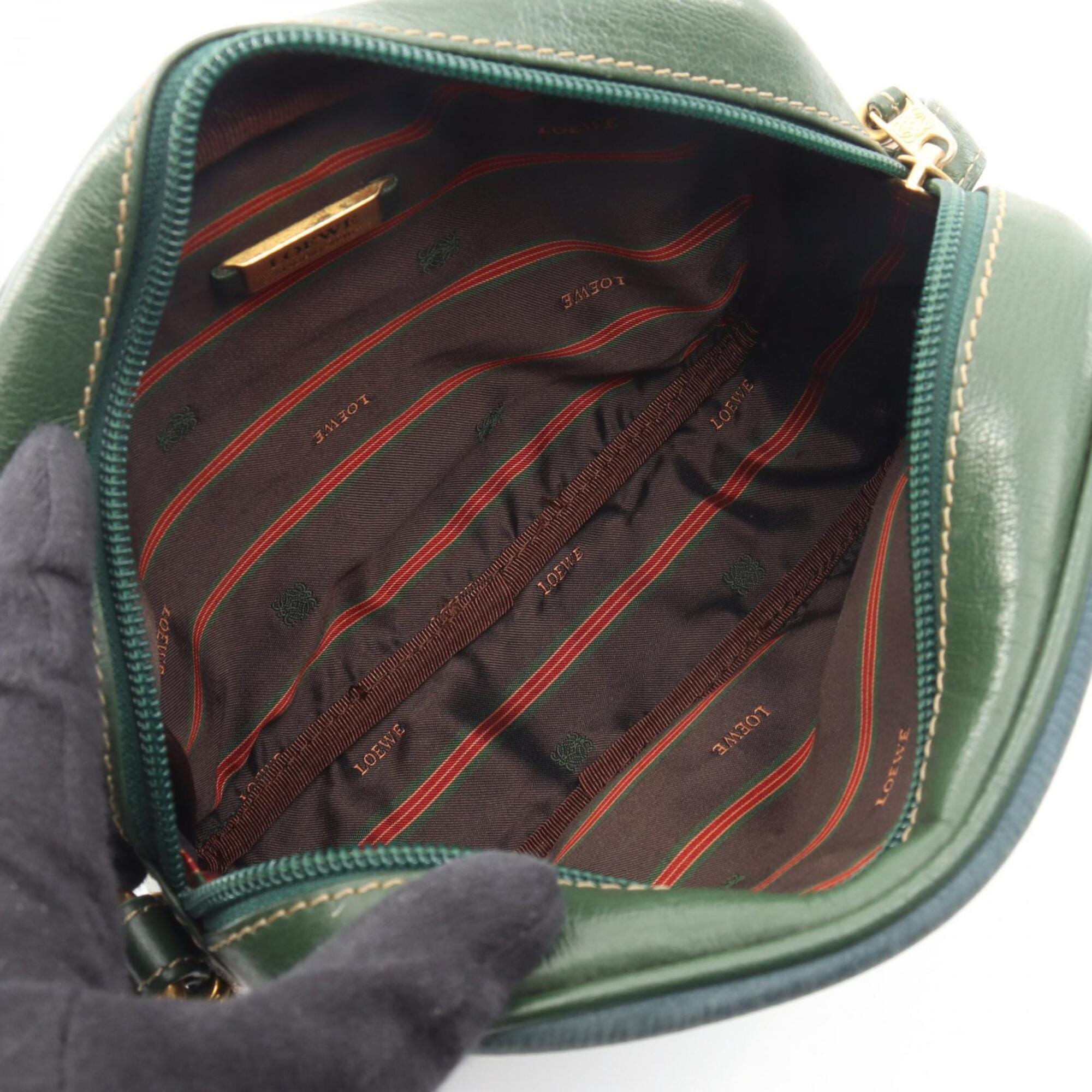 Loewe Blue Green Leather Handbag Shoulder Bag (Pre-Owned)