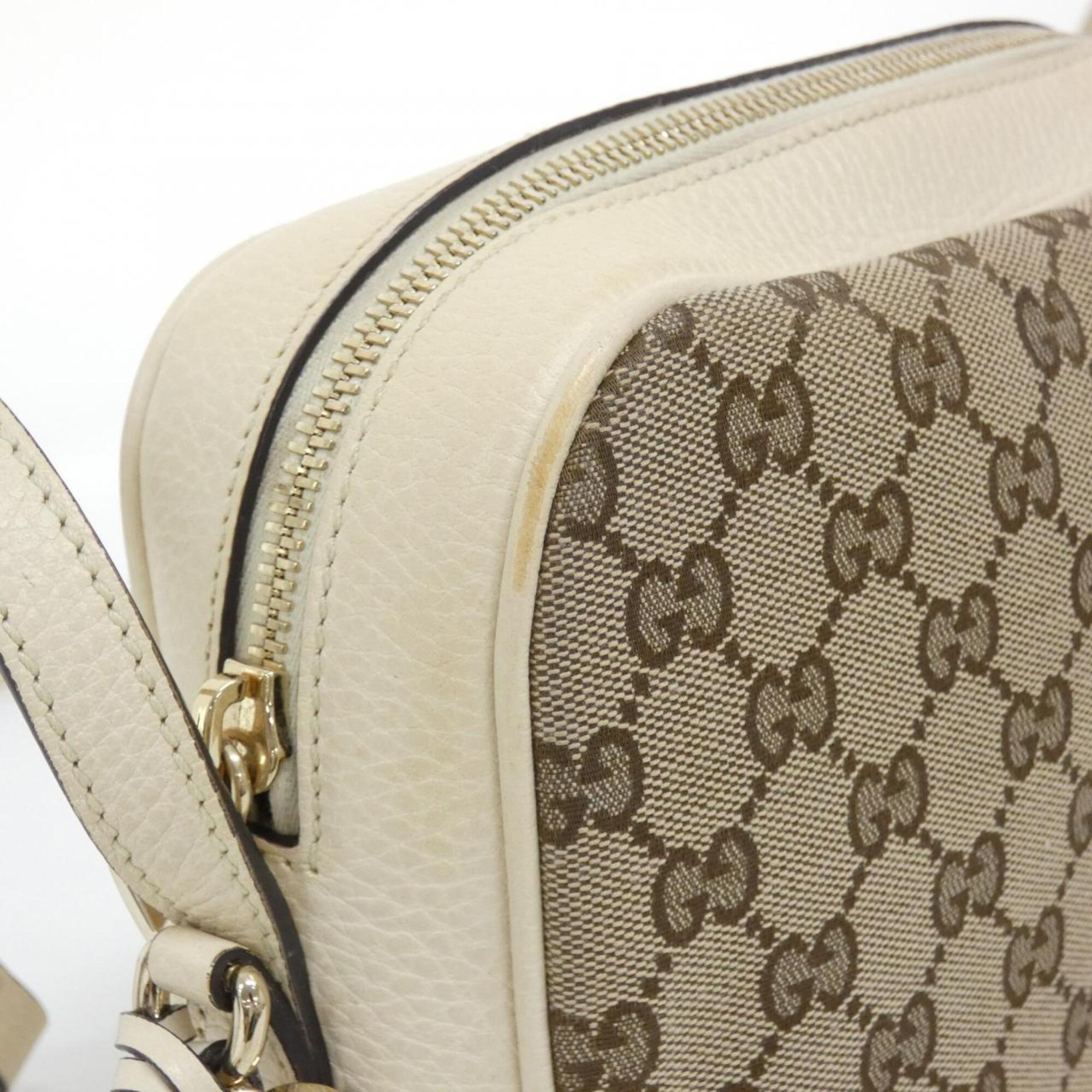 Gucci Gg Canvas Beige Ivory Gg Canvas Shoulder Bag (Pre-Owned)
