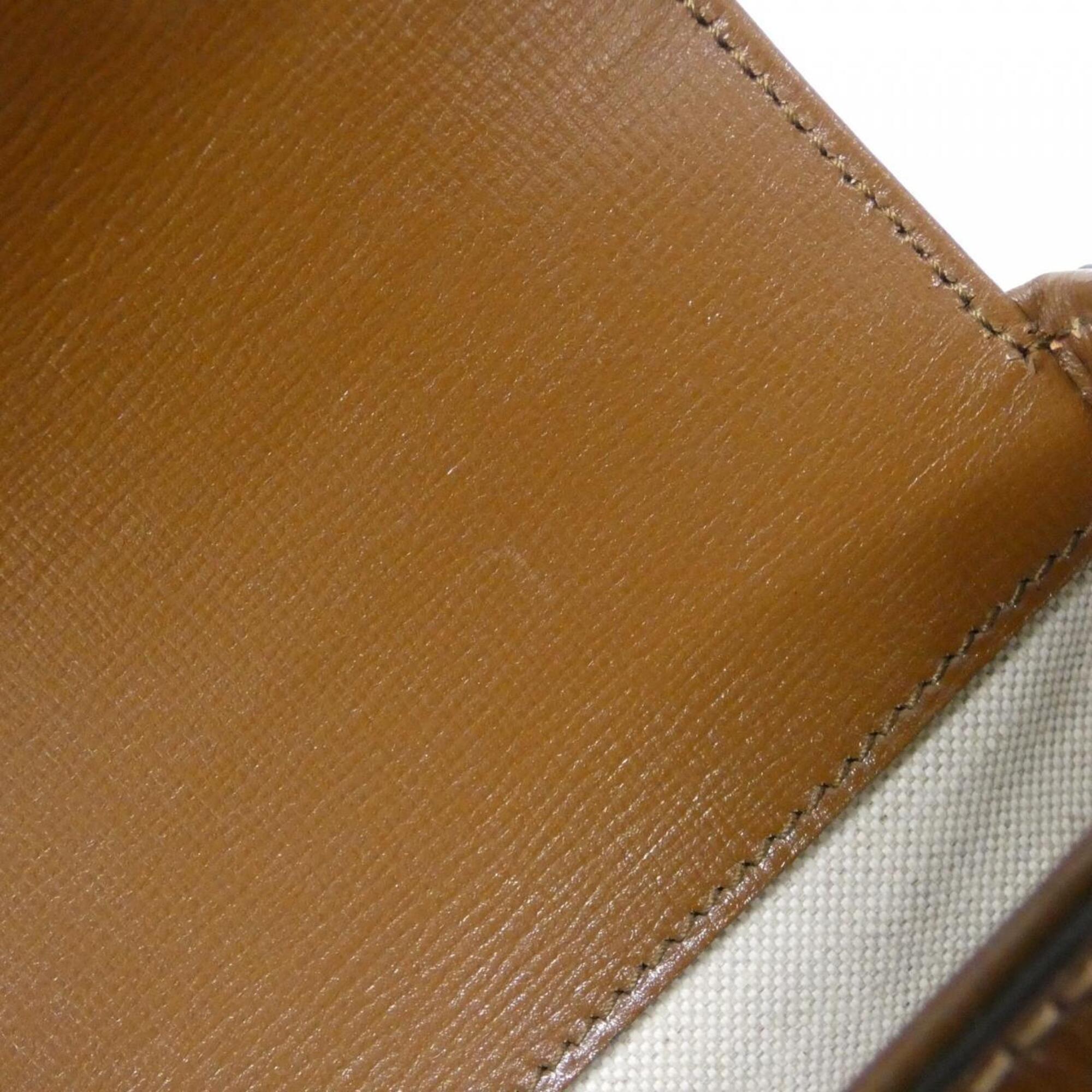 Gucci Beige Brown Gg Supreme Canvas Leather Shoulder Bag (Pre-Owned)