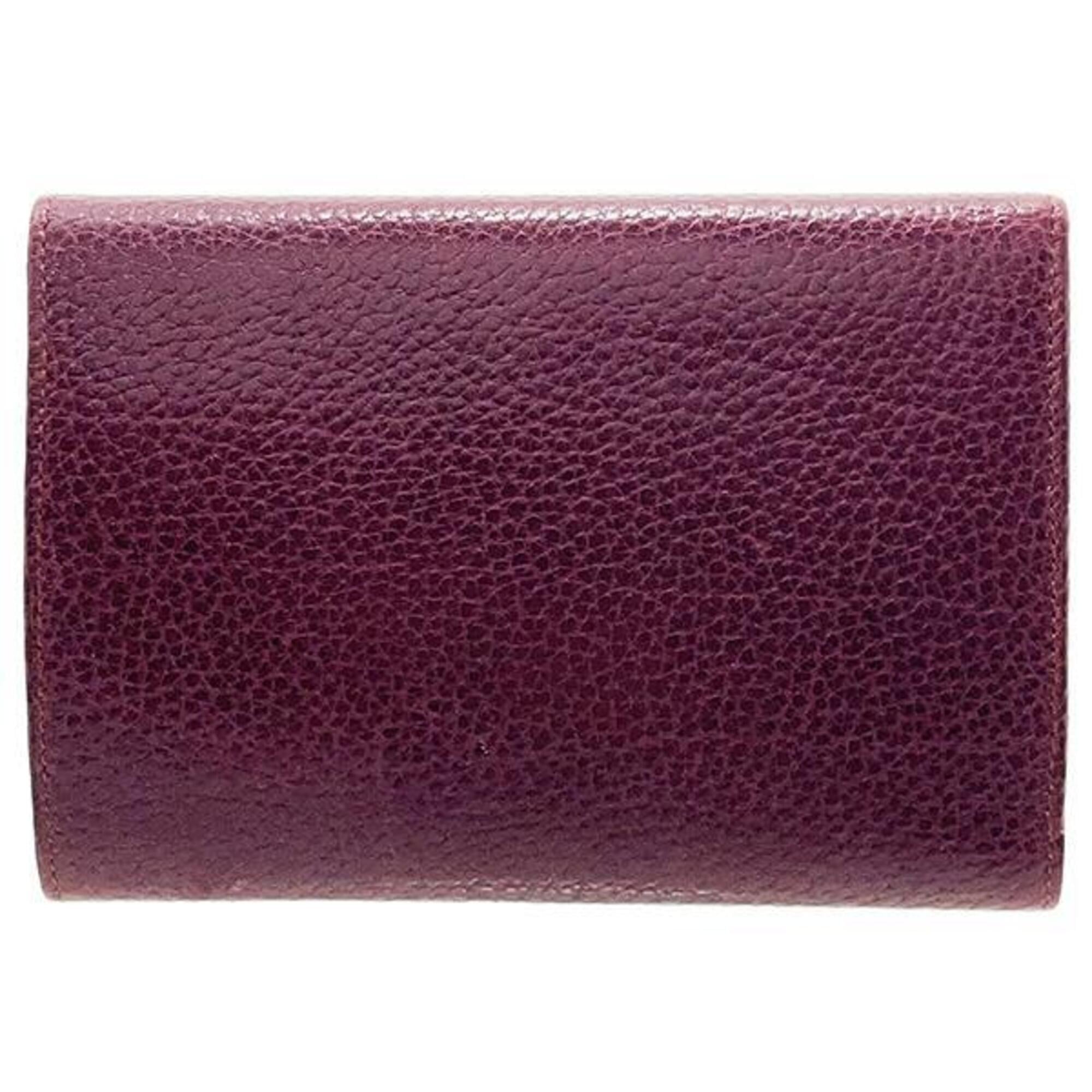 Cartier Must Bordeaux Leather Wallet (Tri-Fold) (Pre-Owned)