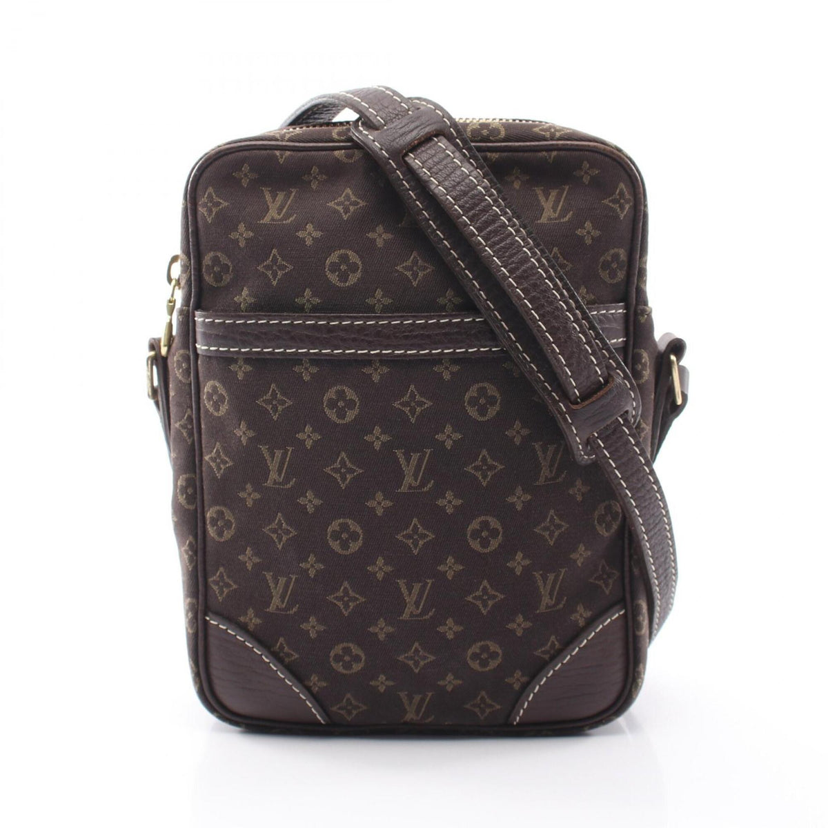Louis Vuitton Brown Ebene Canvas Leather Handbag Pochette Shoulder Bag (Pre-Owned)