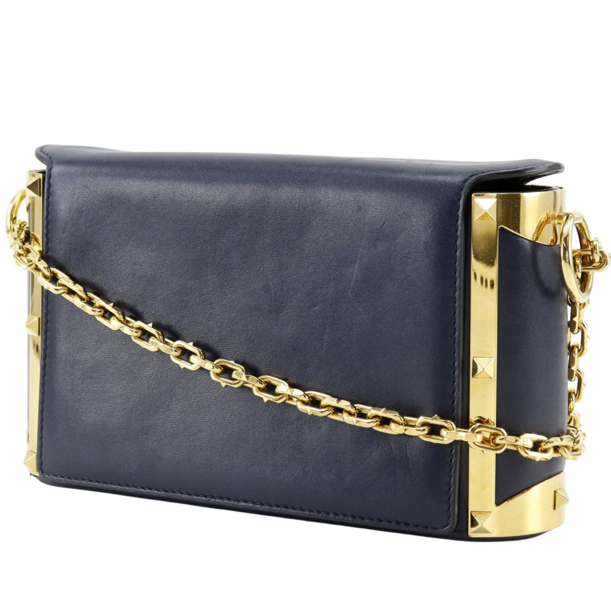 Valentino Garavani Navy Leather Shoulder Bag (Pre-Owned)