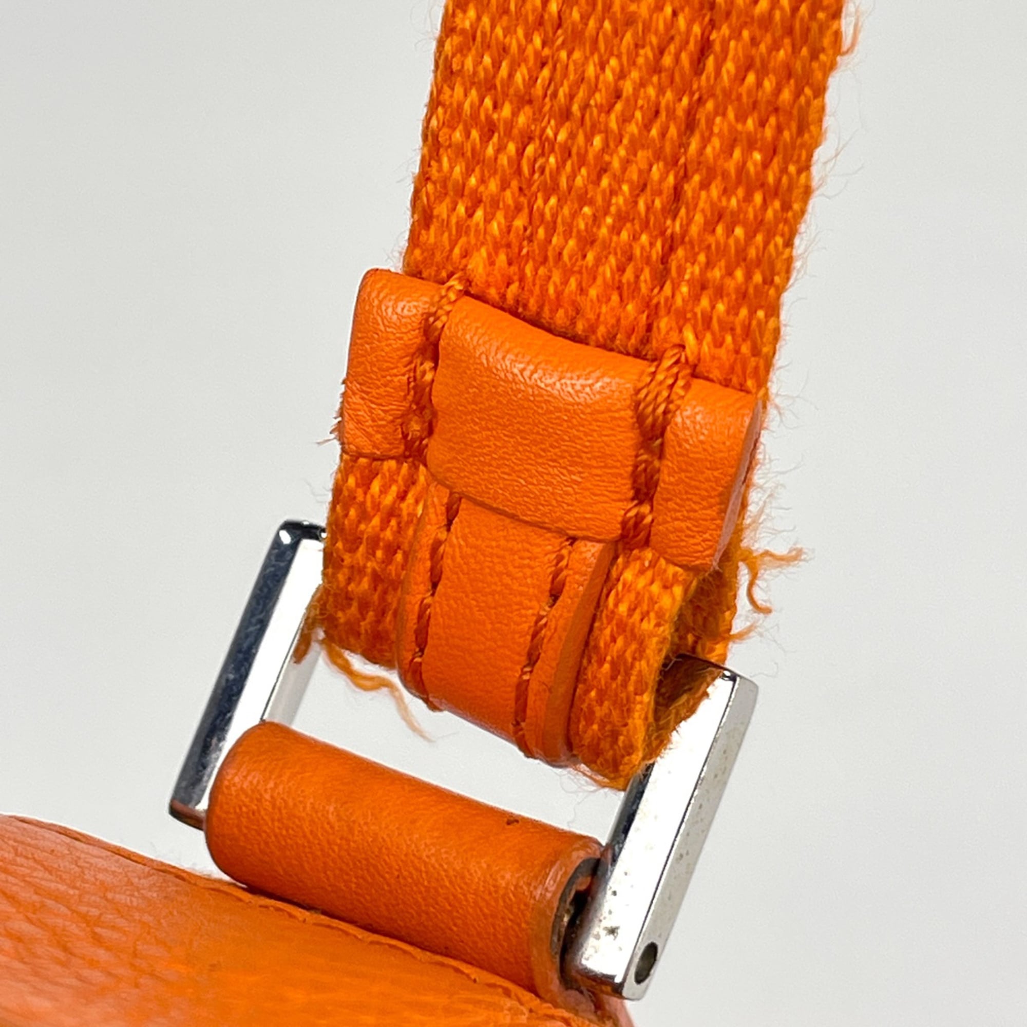 Christian Dior Beige Orange Canvas Leather Handbag (Pre-Owned)