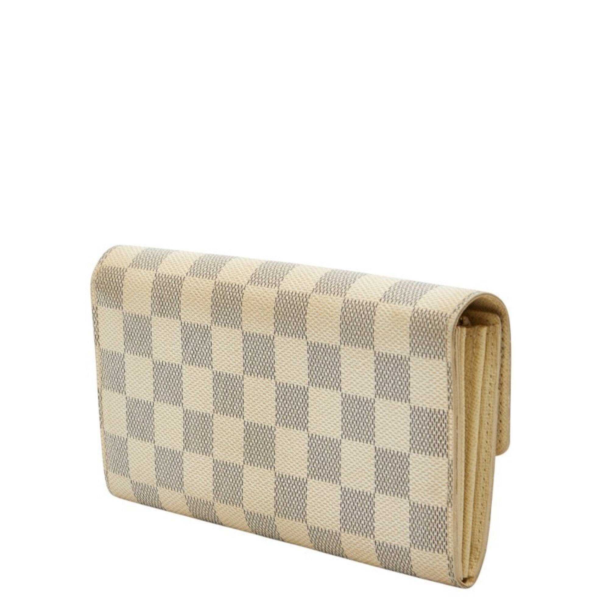 Louis Vuitton White Pvc Leather Long Wallet (Bi-Fold) (Pre-Owned)