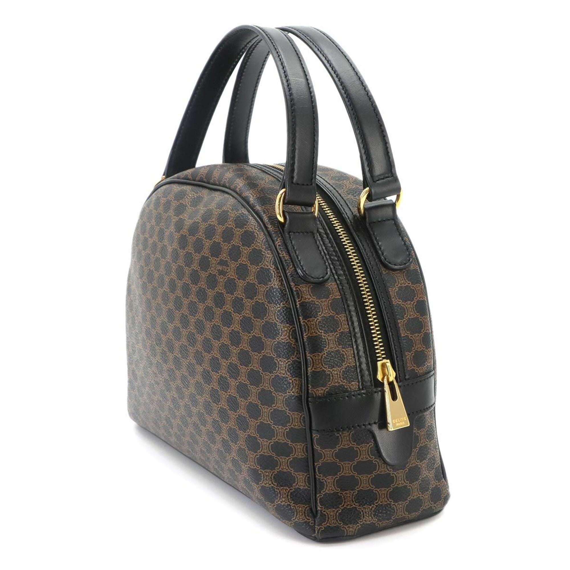 Celine Macadam Black Brown Pvc Leather Handbag (Pre-Owned)