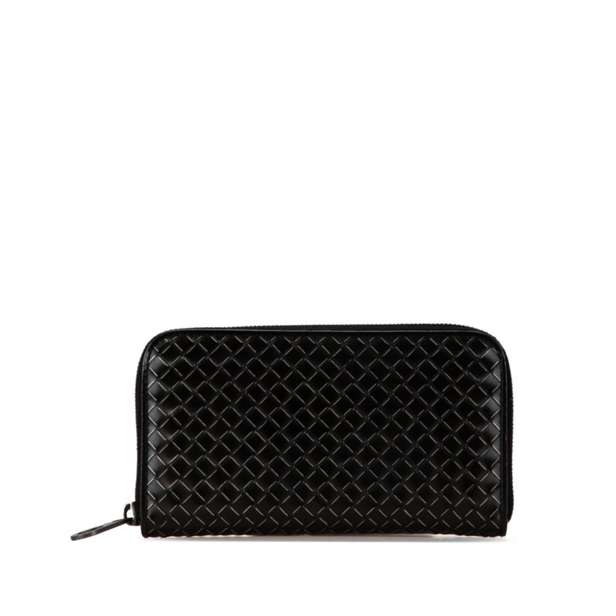 Bottega Veneta Black Leather Long Wallet (Bi-Fold) (Pre-Owned)