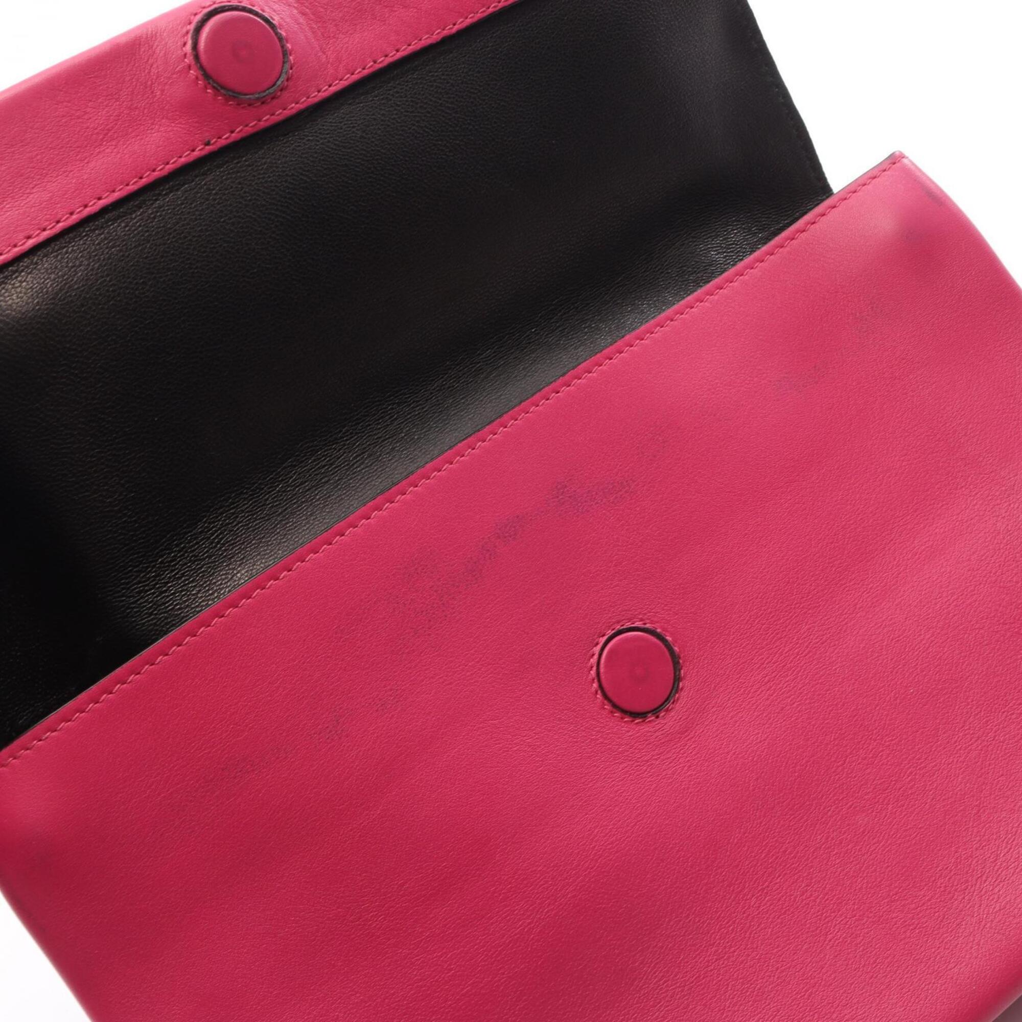 Prada Pink Leather Handbag Shoulder Bag (Pre-Owned)