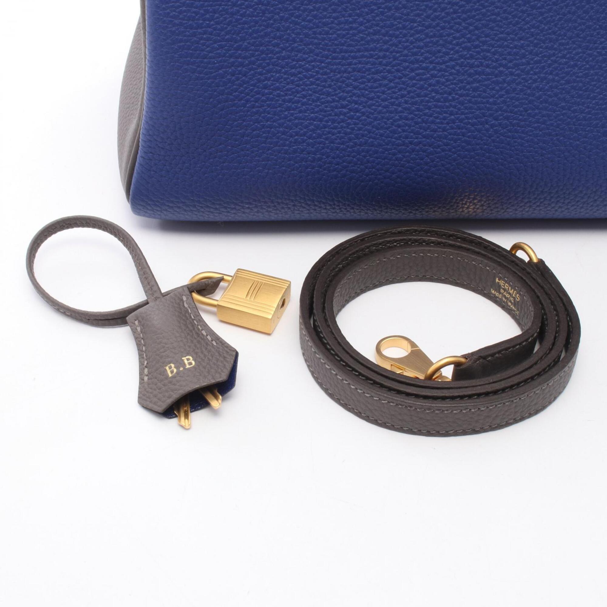 Hermes Blue Gray Togo Leather Handbag (Pre-Owned)