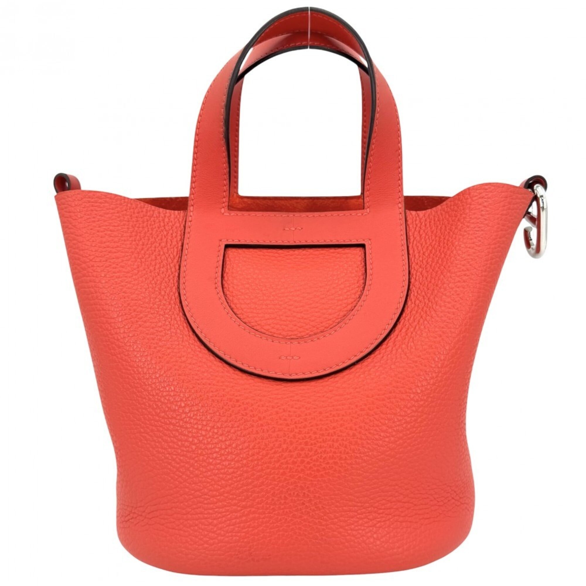 Hermes Orange Taurillon Clemence Leather Handbag (Pre-Owned)