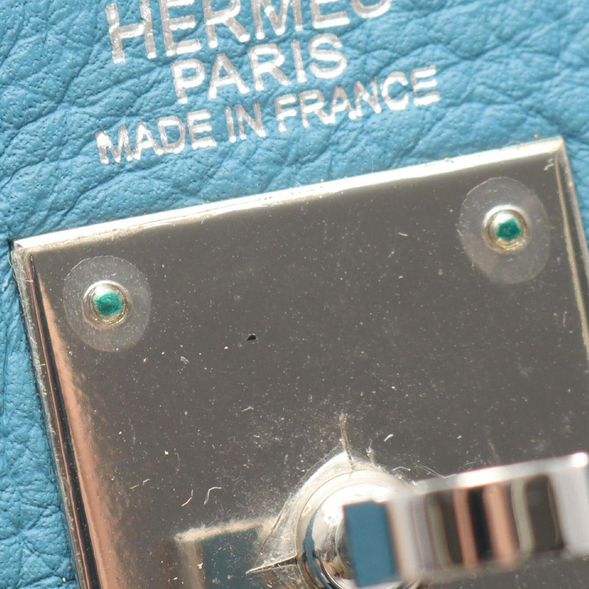 Hermes Blue Taurillon Clemence Leather Handbag (Pre-Owned)