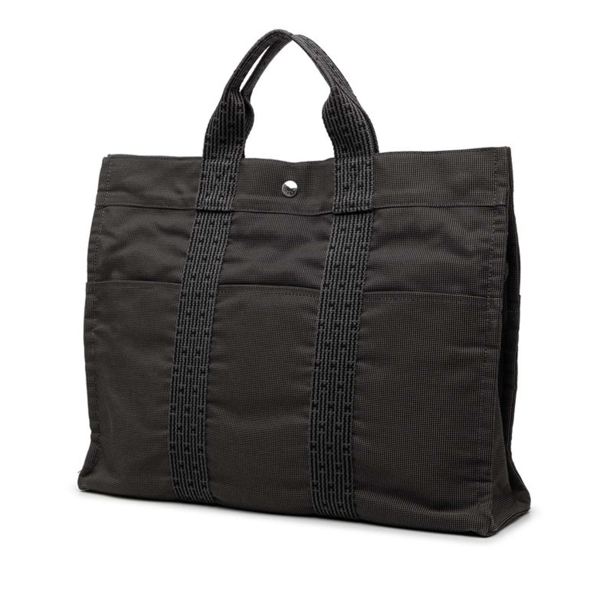 Hermes Gray Canvas Tote Bag (Pre-Owned)