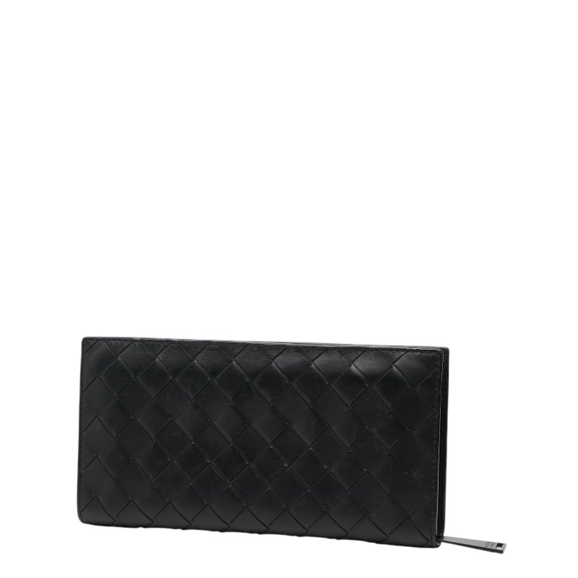 Bottega Veneta Black Leather Long Wallet (Bi-Fold) (Pre-Owned)