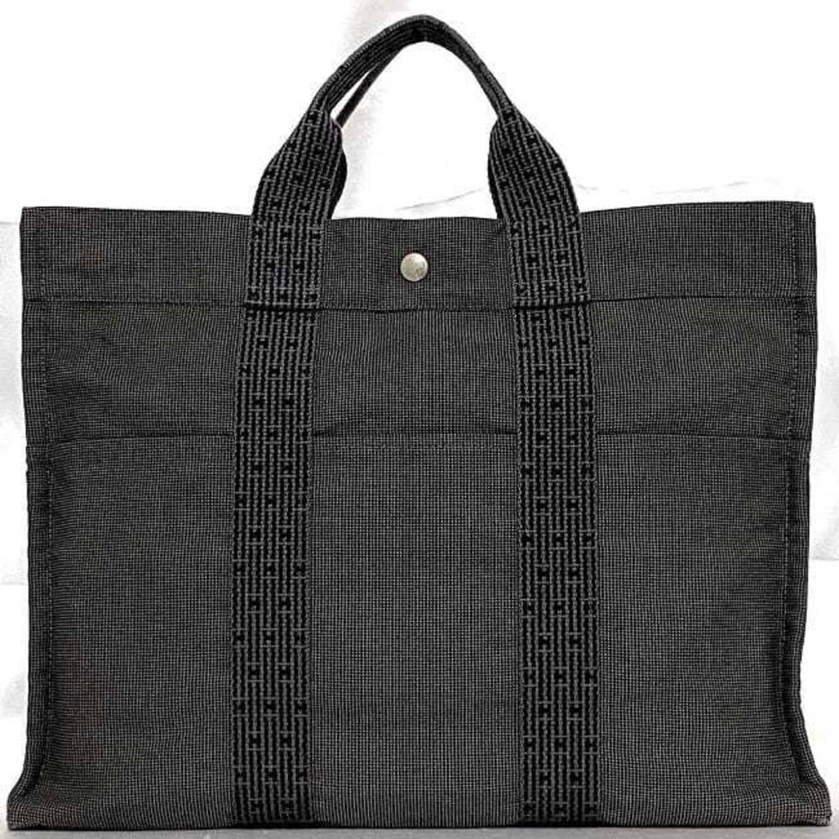 Hermes Gray Canvas Tote Bag (Pre-Owned)