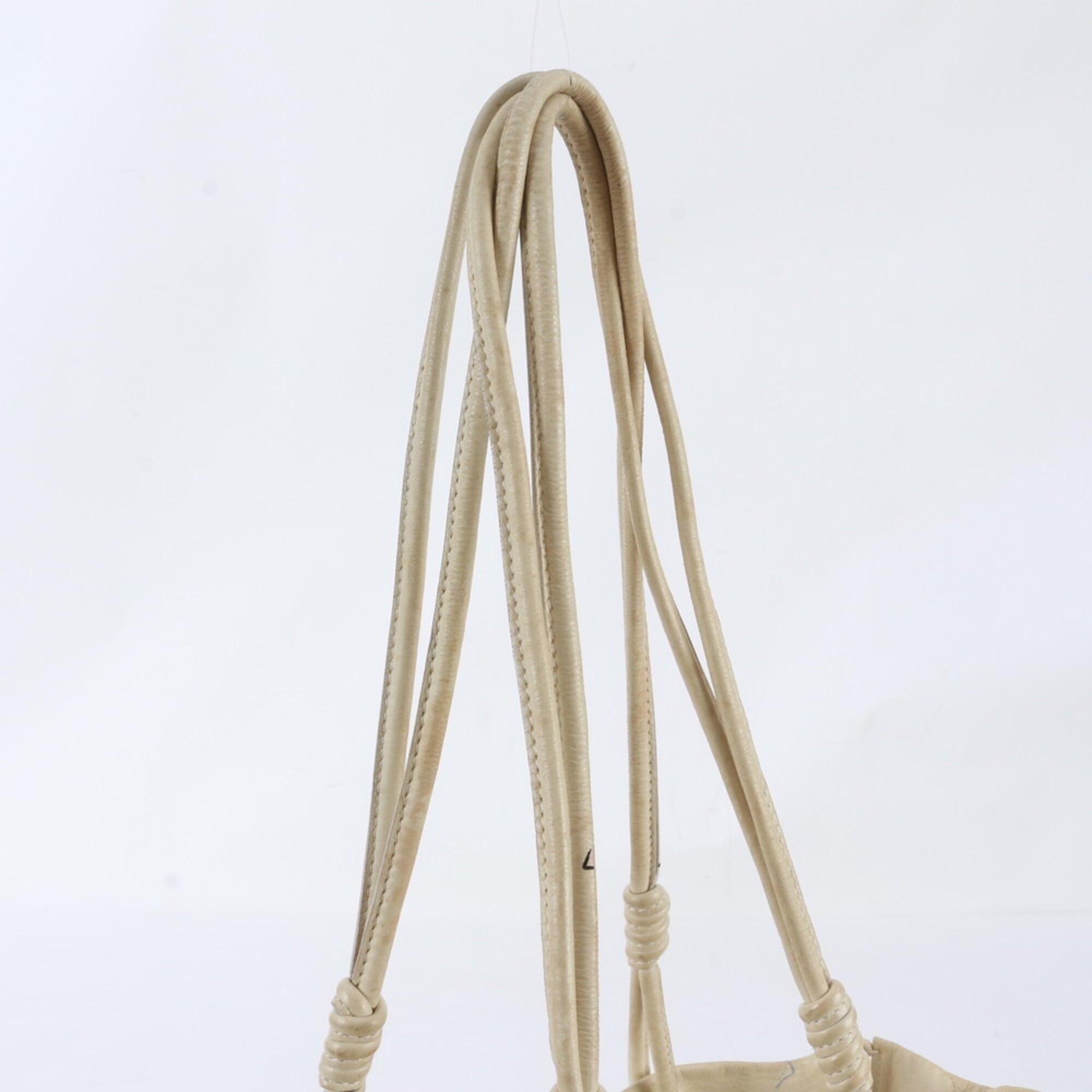 Prada Ivory Leather Handbag Shoulder Bag Tote Bag (Pre-Owned)