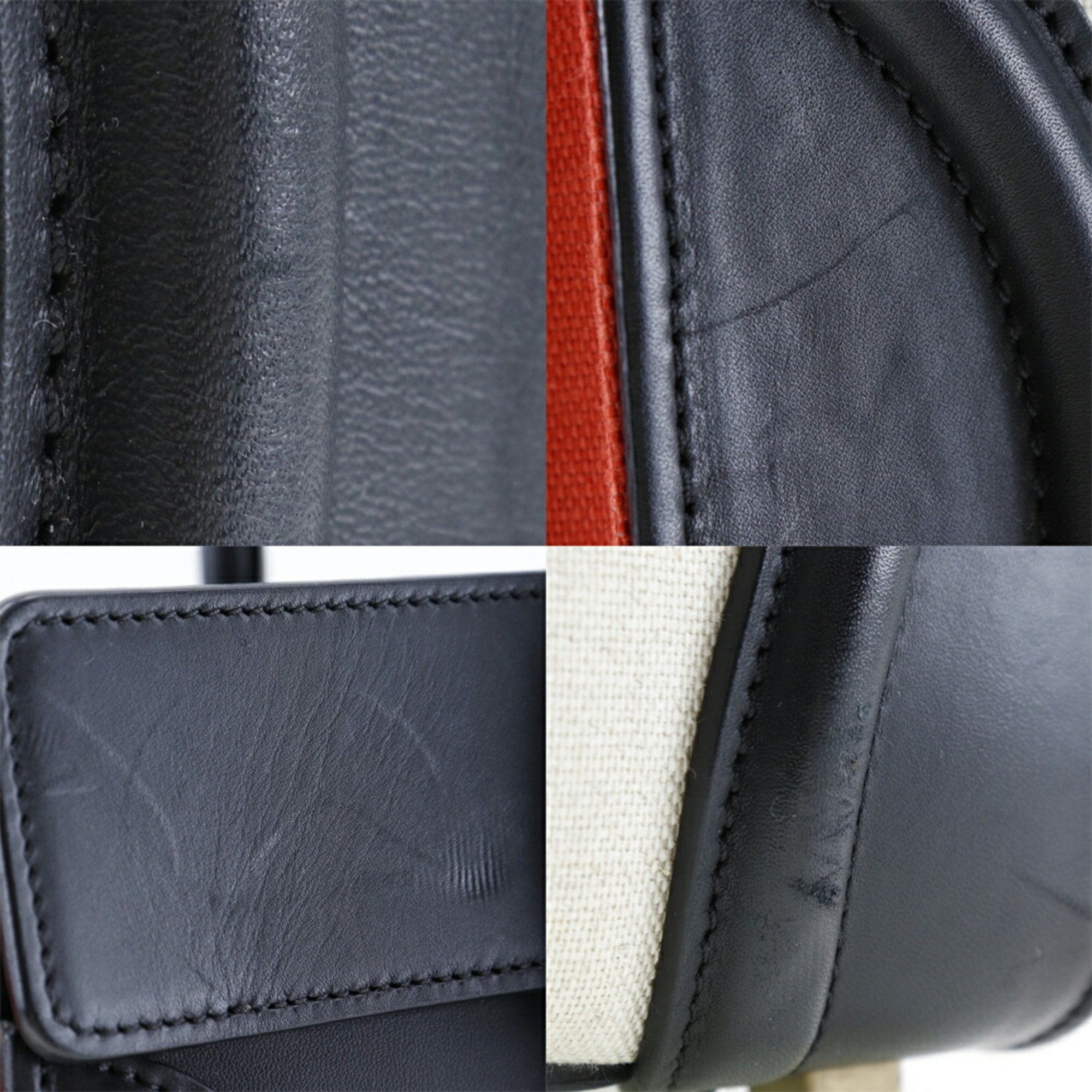 Celine Luggage Beige Black Orange Canvas Leather Handbag (Pre-Owned)