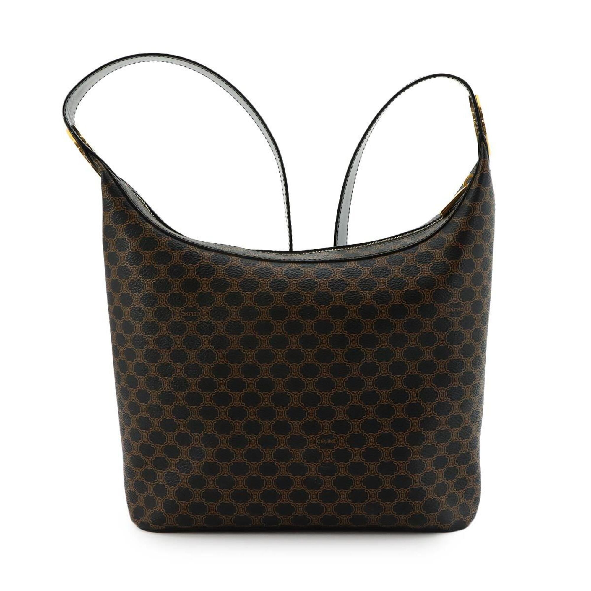 Celine Black Brown Pvc Leather Handbag Shoulder Bag (Pre-Owned)