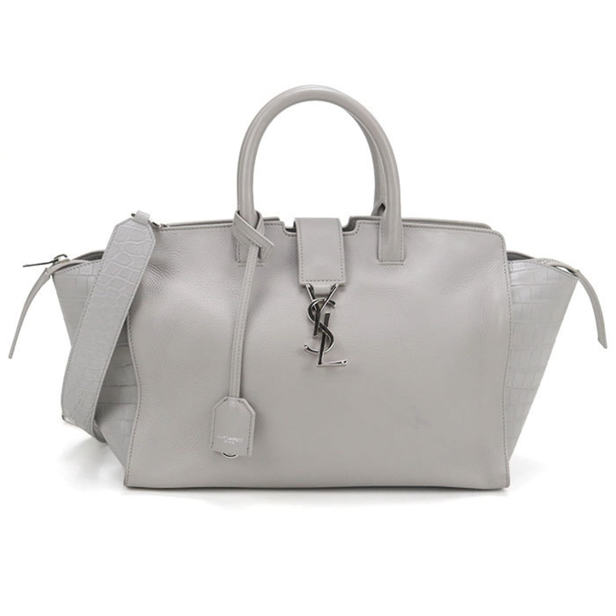 Saint Laurent Gray Leather Handbag (Pre-Owned)