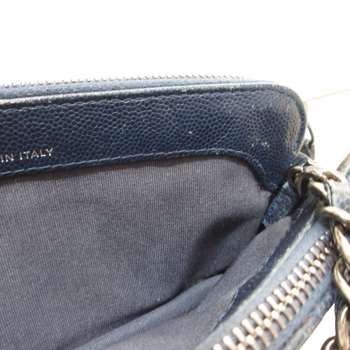 Chanel Navy Grained Calfskin Shoulder Bag (Pre-Owned)