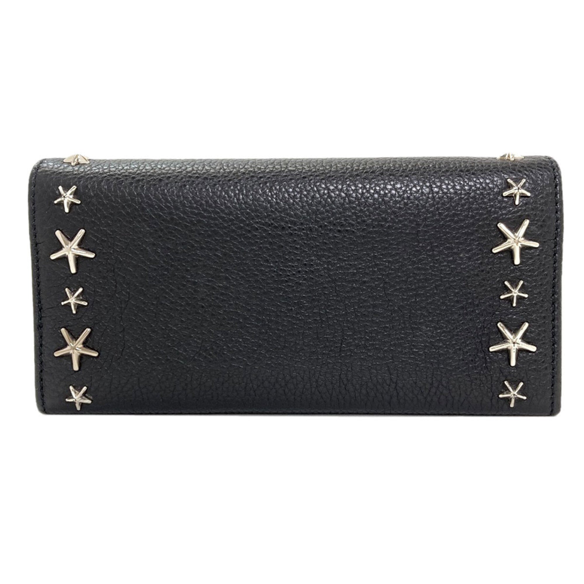 Jimmy Choo Black Leather Long Wallet (Bi-Fold) (Pre-Owned)