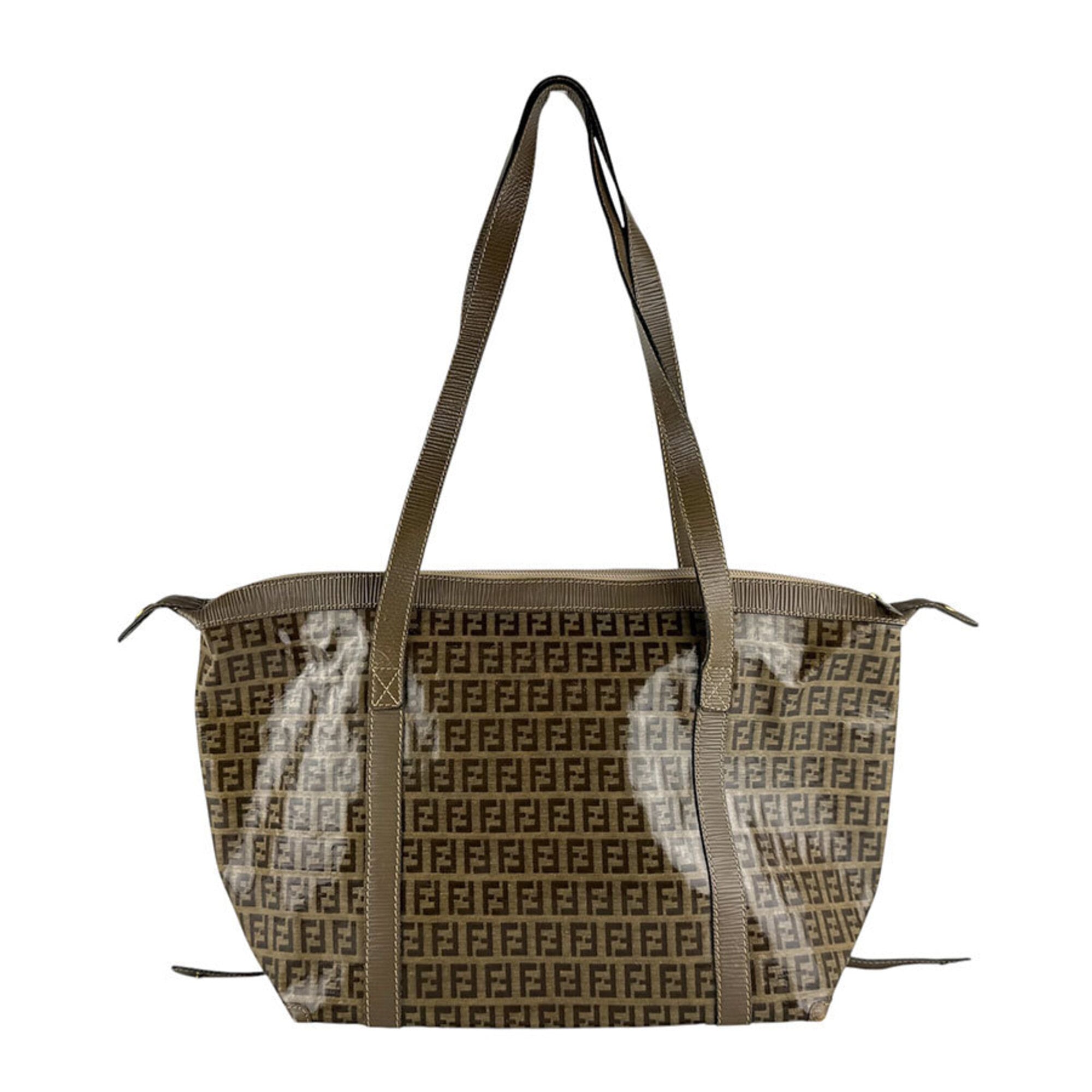 Fendi Brown Pvc Leather Shoulder Bag (Pre-Owned)