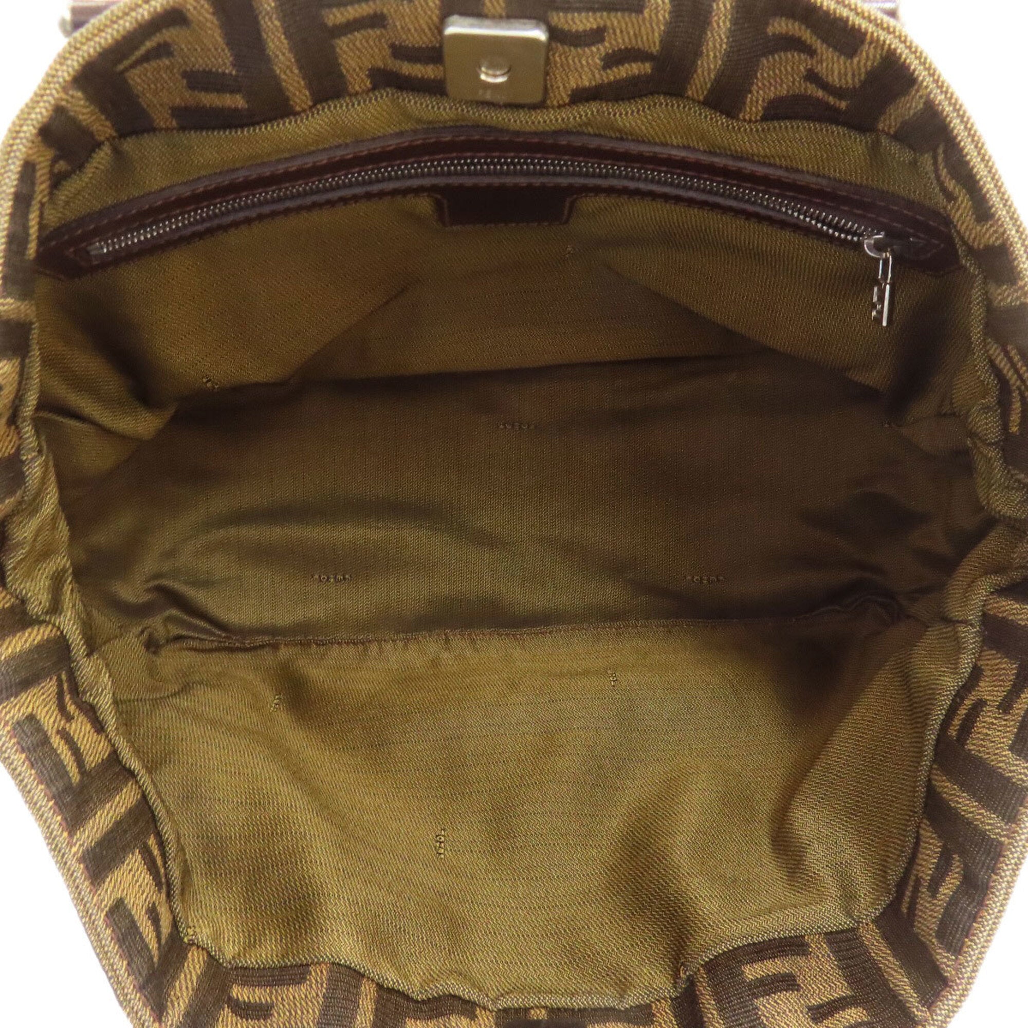 Fendi Brown Canvas Leather Handbag (Pre-Owned)